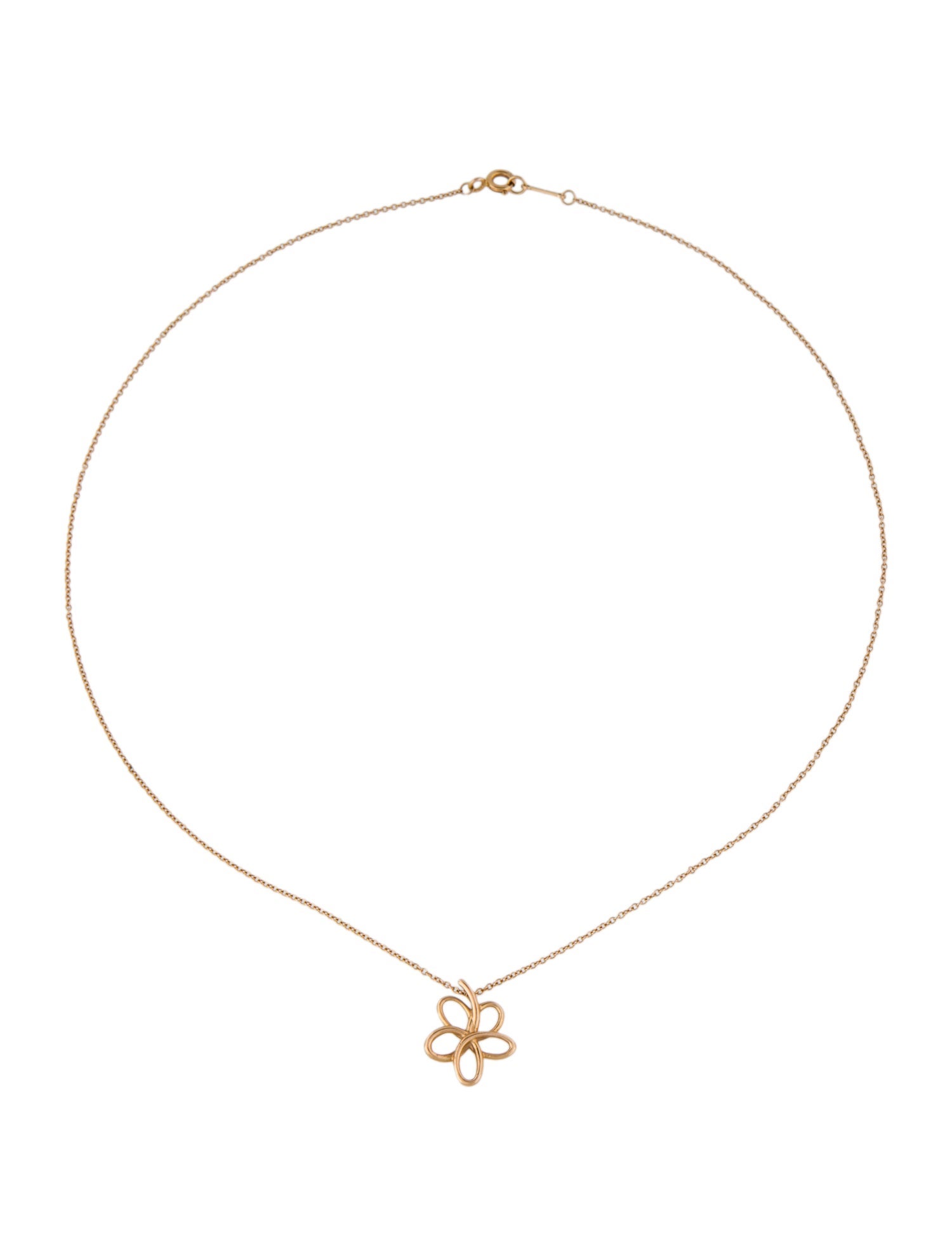 Tiffany & Co. 18K Villa Paloma Flower Pendant Necklace