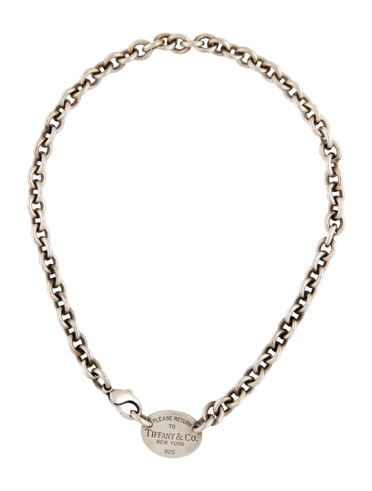 Tiffany & Co. Oval Tag Choker Necklace