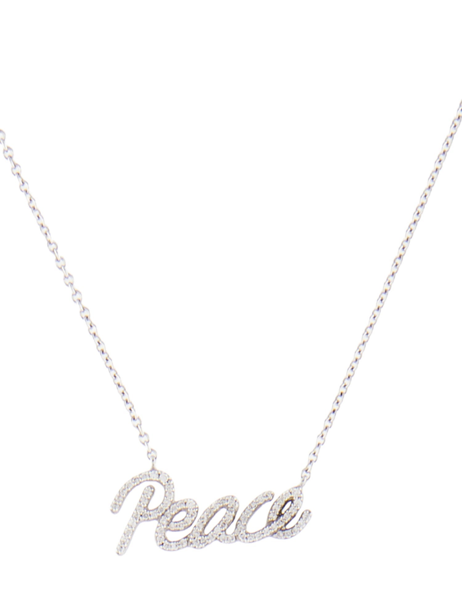 Tiffany & Co. 18K Diamond 'Peace' Pendant Necklace