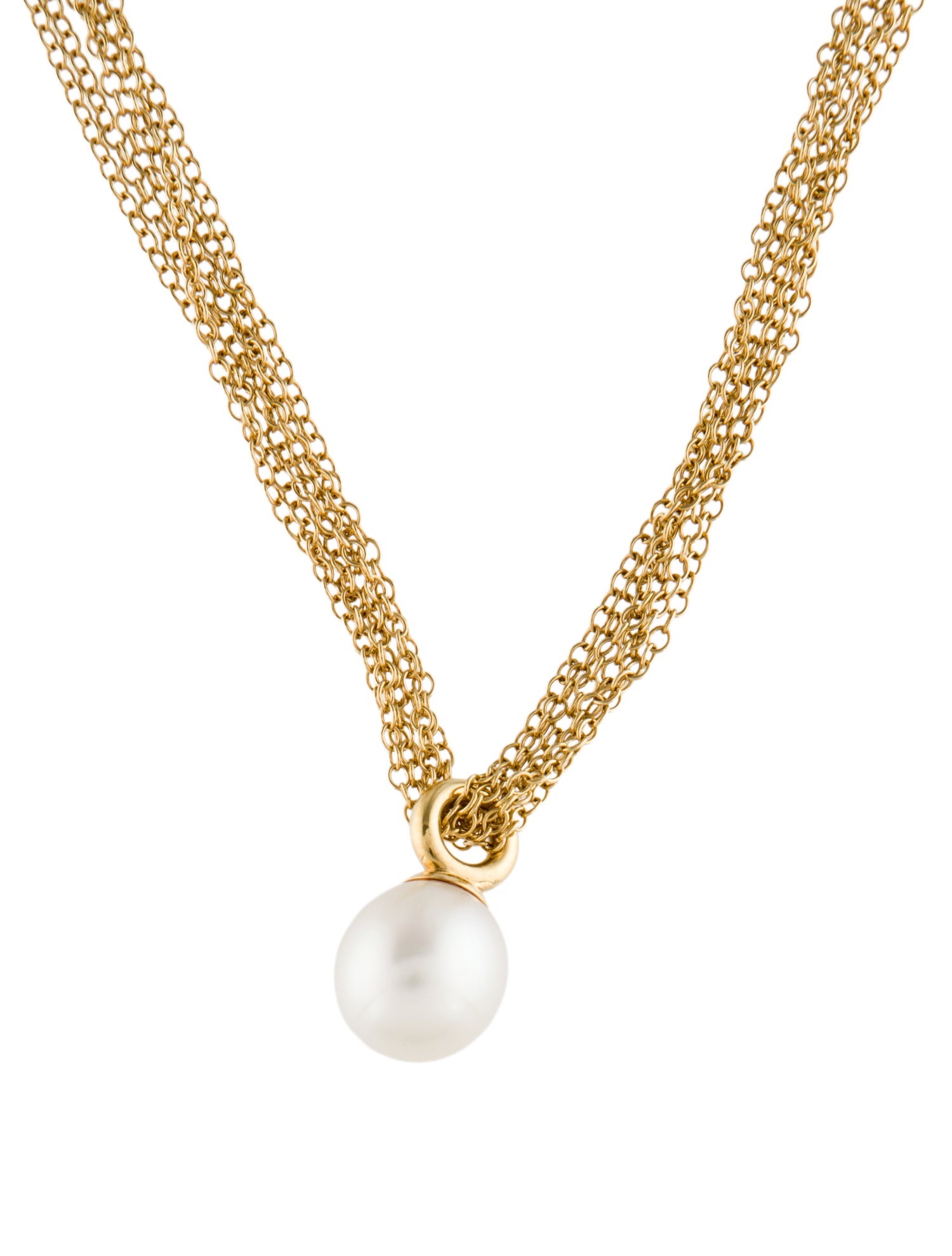 Tiffany & Co. Vintage 18K Pearl Multistrand Pendant Necklace