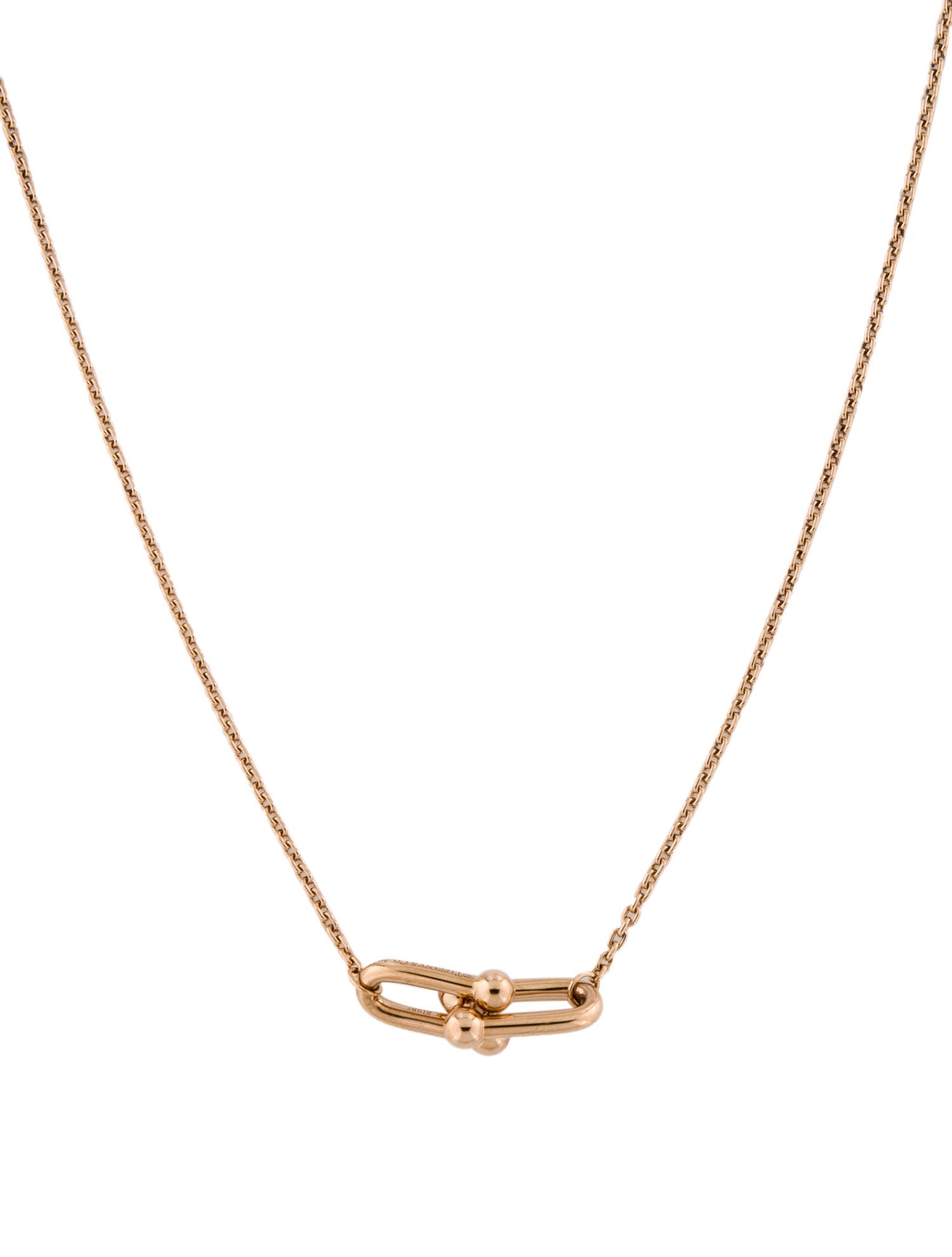 Tiffany & Co. 18K Small Double Link Pendant Necklace