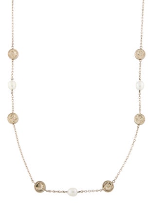 Tiffany & Co. Pearl Hibiscus Station Necklace