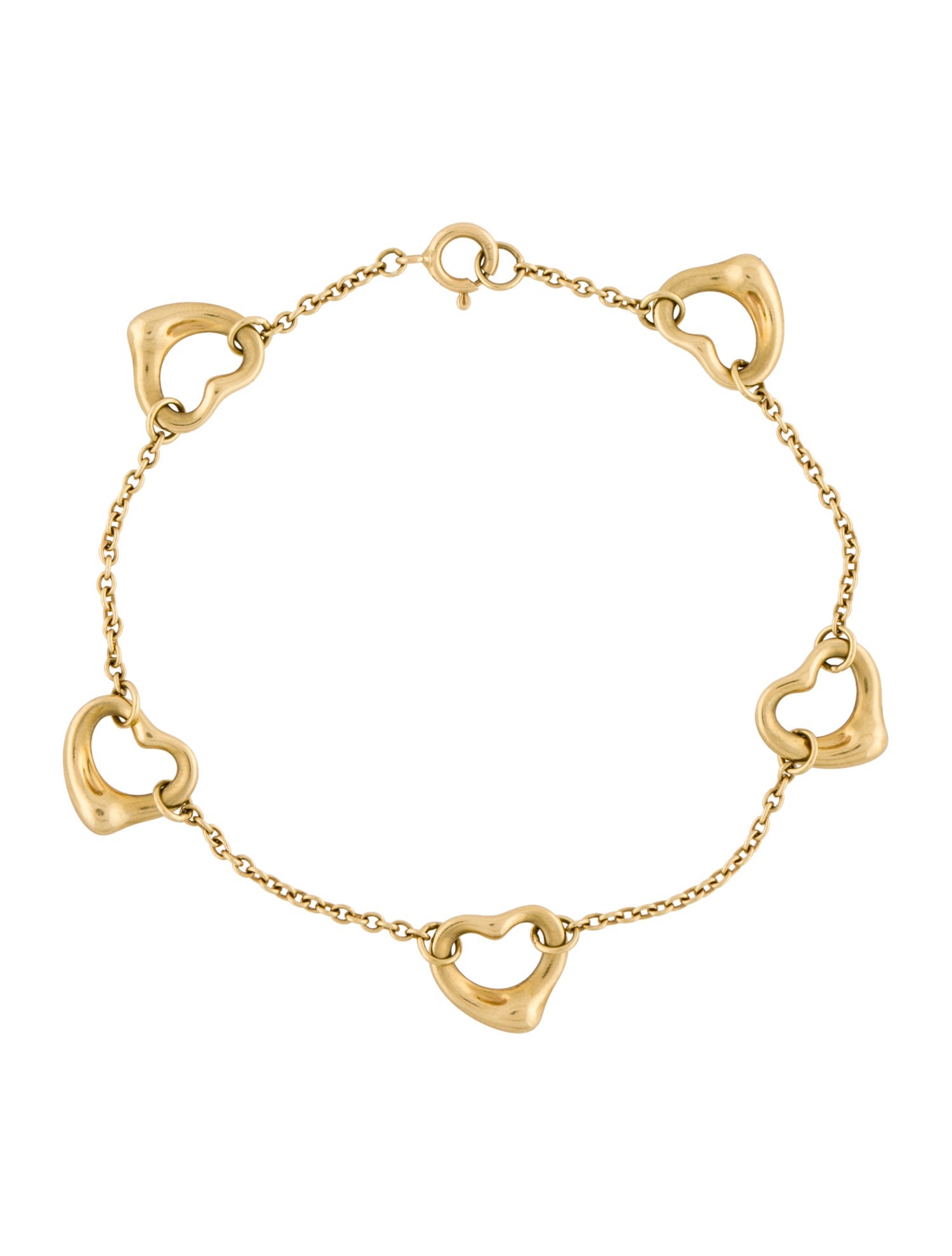 Tiffany & Co. 18K Open Heart Station Bracelet