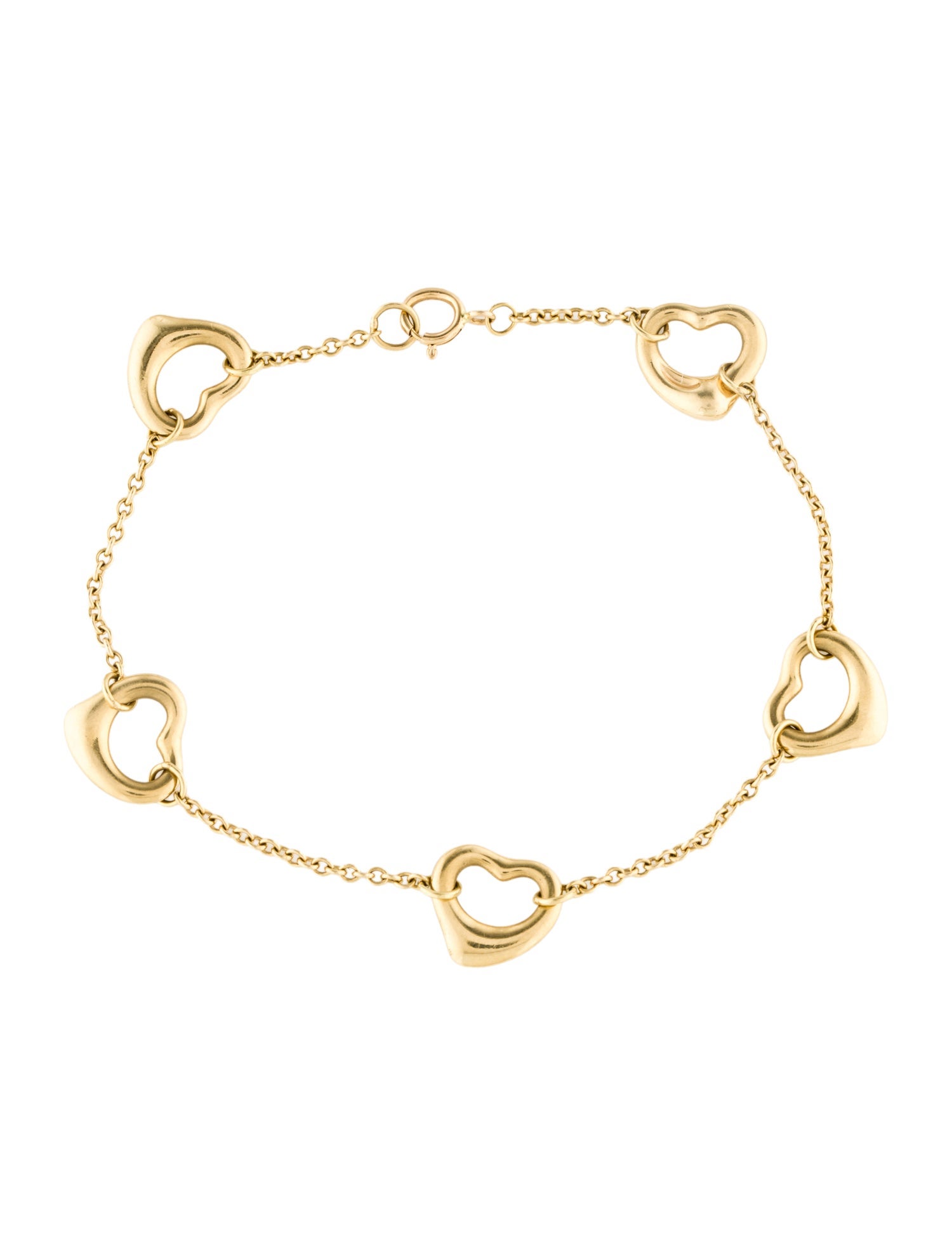 Tiffany & Co. 18K Open Heart Station Bracelet