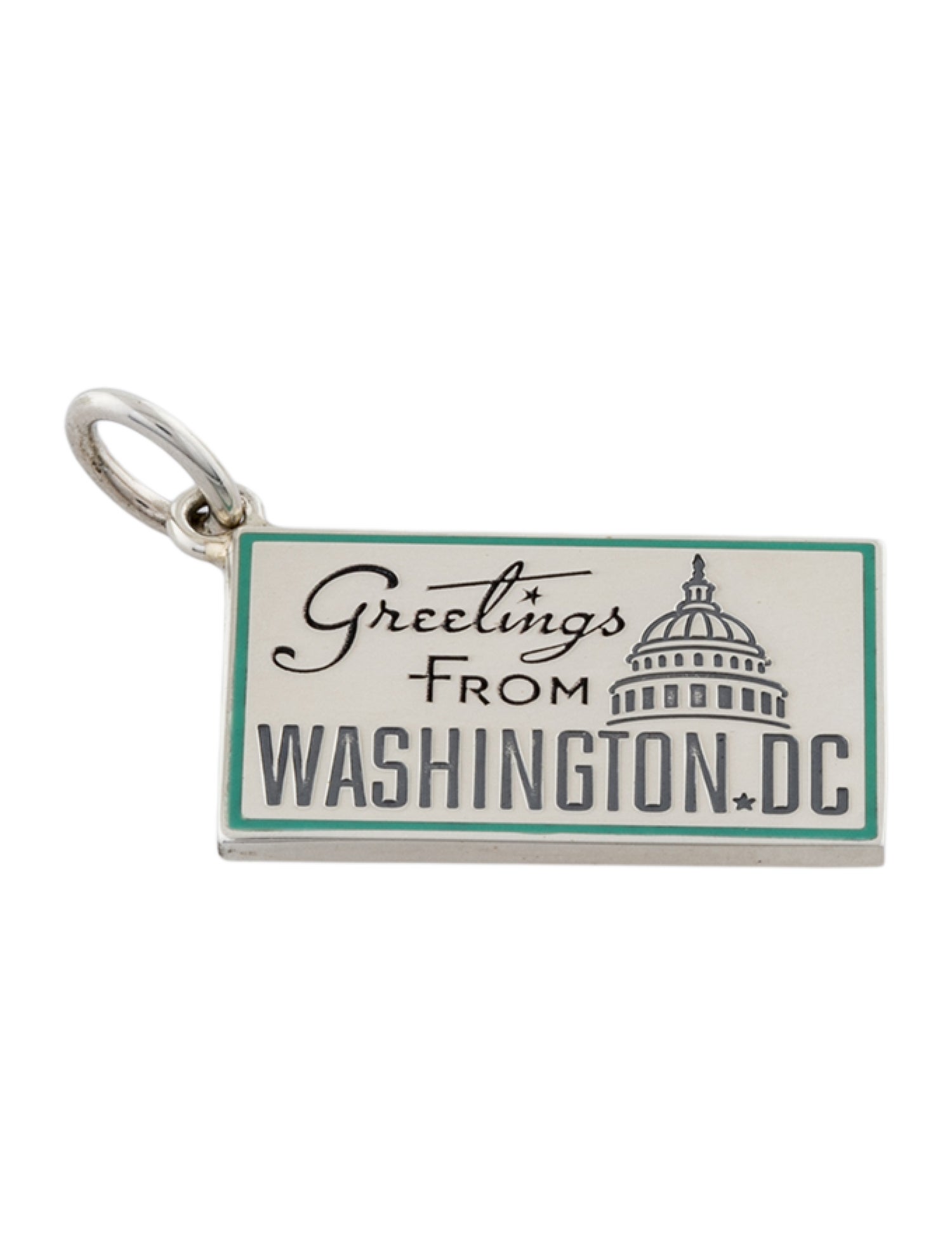 Tiffany & Co. Enamel Washinton Postcard Charm