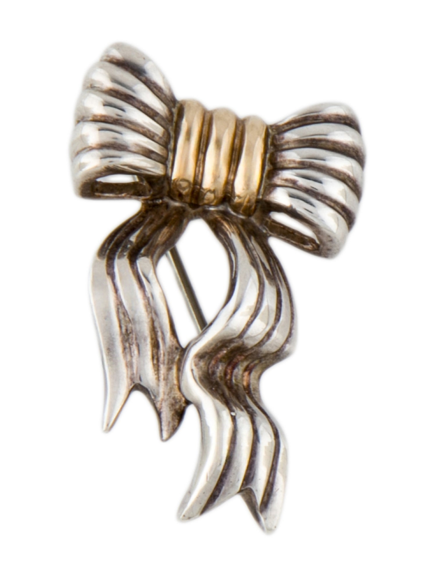 Tiffany & Co. Vintage Two-Tone Bow Pin