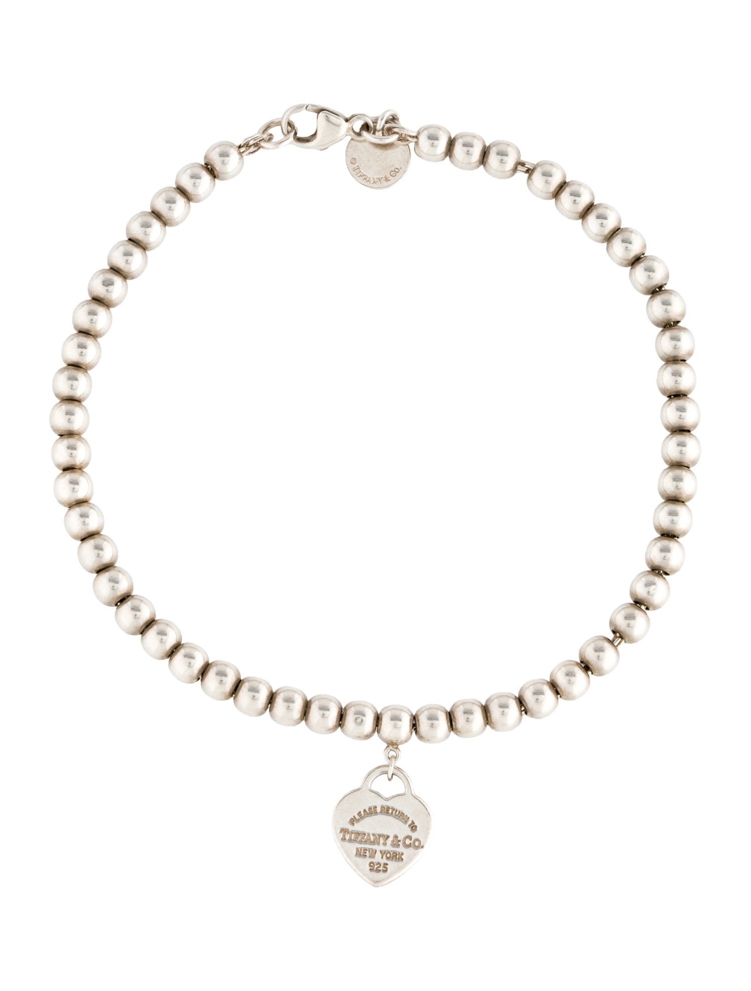 Tiffany & Co. Enamel Heart Tag Bead Bracelet