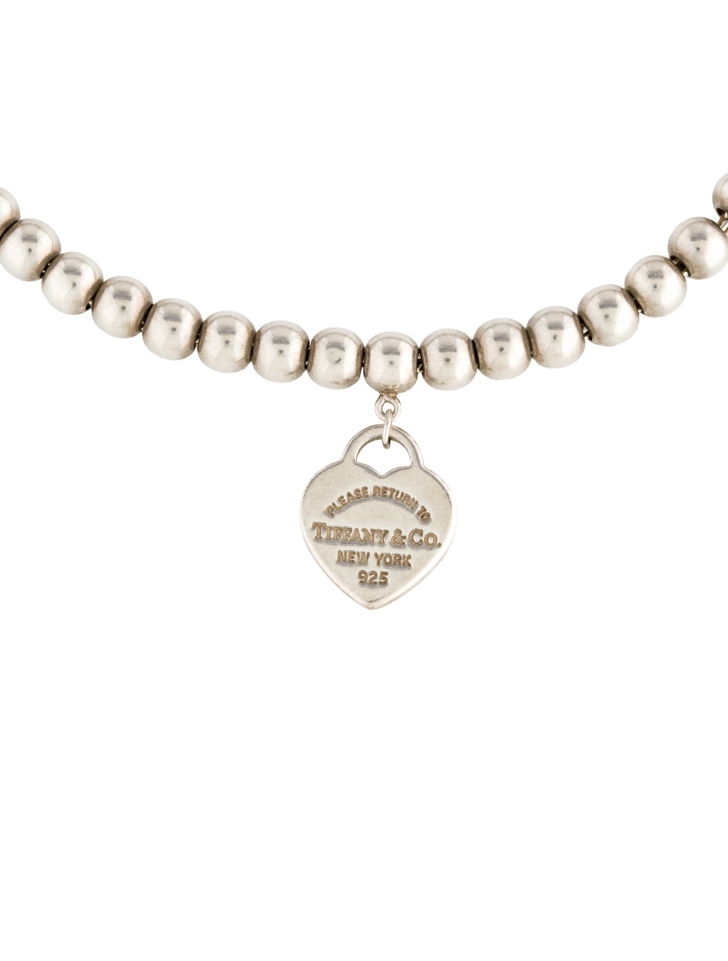 Tiffany & Co. Enamel Heart Tag Bead Bracelet