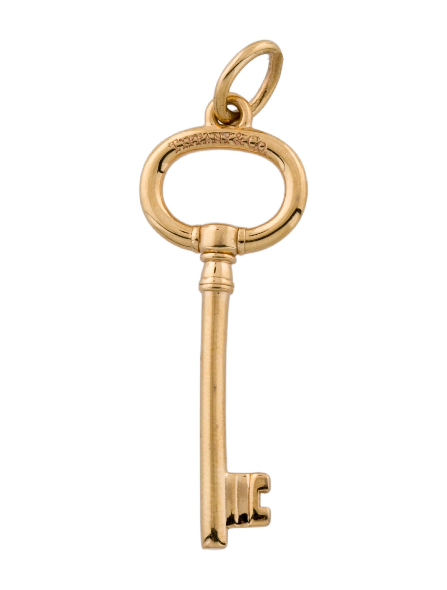 Tiffany & Co. 18K Oval Key Pendant