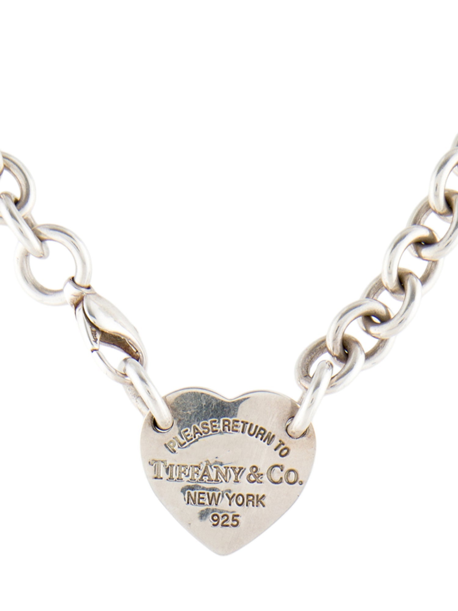 Tiffany & Co. Heart Tag Chain Link Choker Necklace