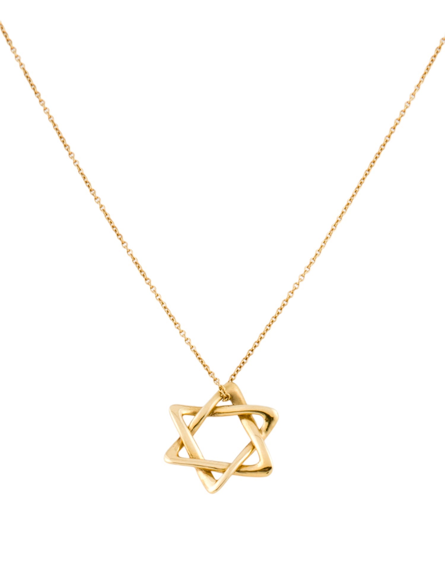 Tiffany & Co. 18K Star of David Pendant Necklace