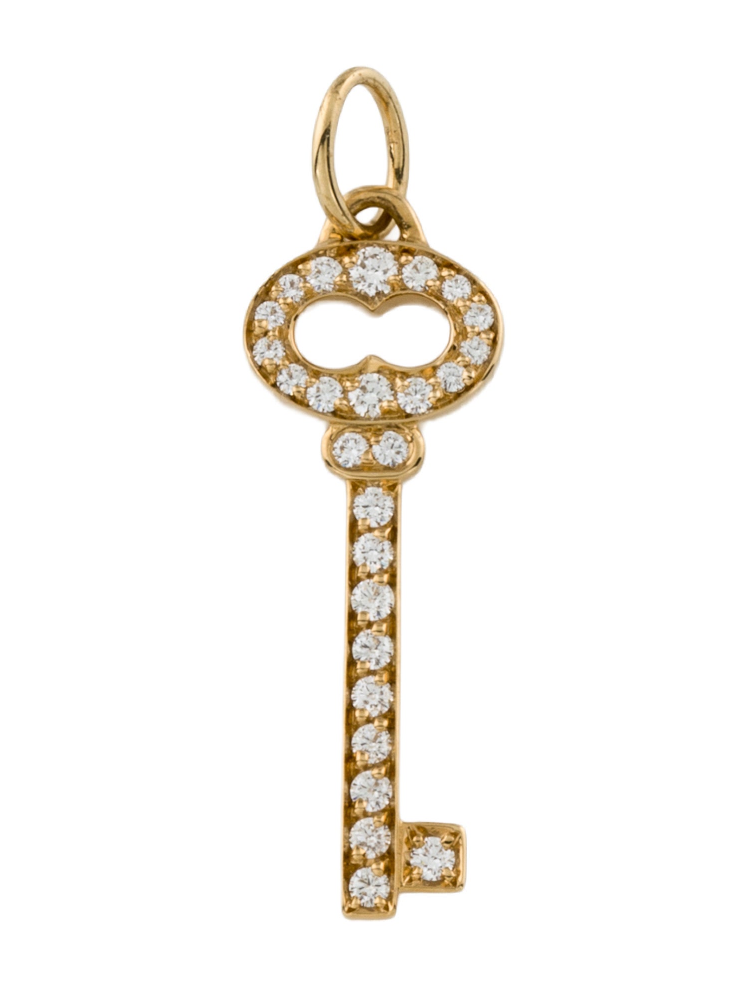 Tiffany & Co. 18K Diamond Vintage Mini Oval Key Pendant