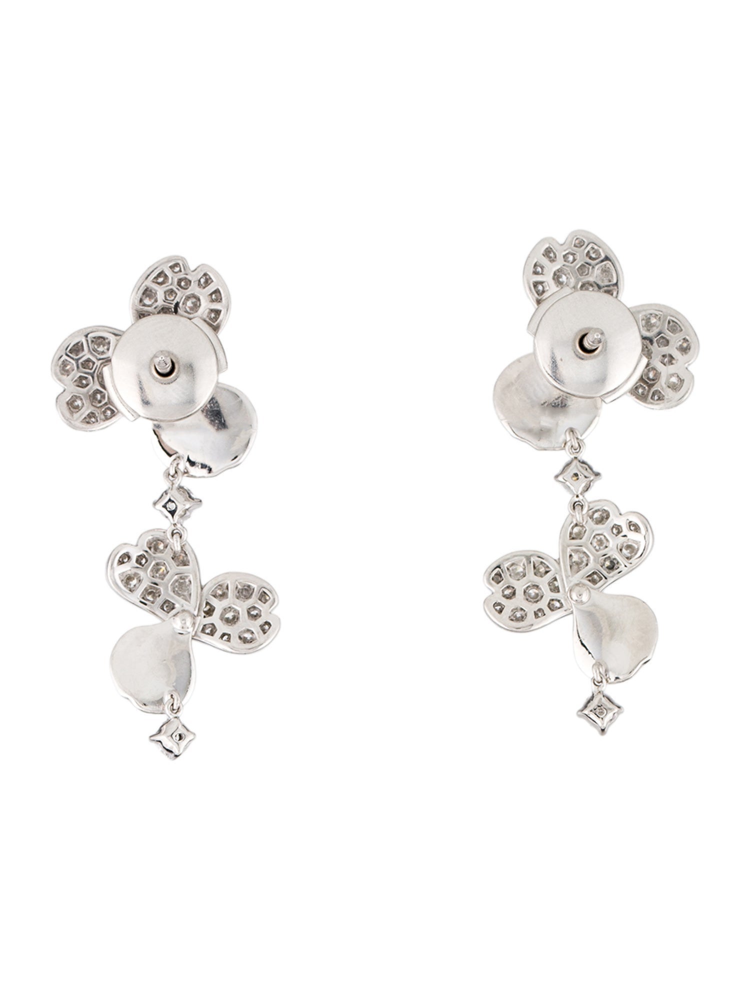 Tiffany & Co. Platinum Diamond Cluster Drop Earrings