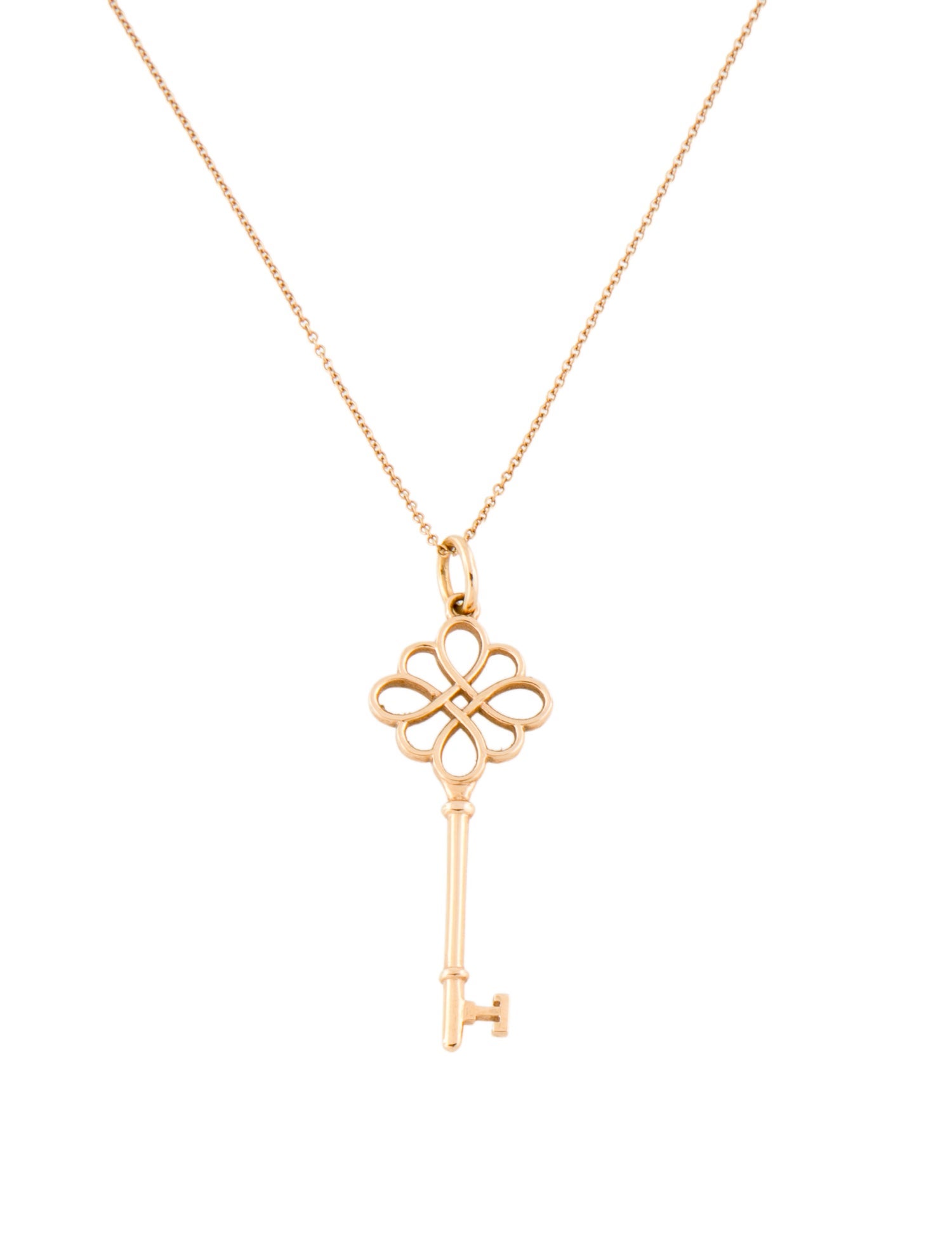 Tiffany & Co. 18K Knot Key Pendant Necklace
