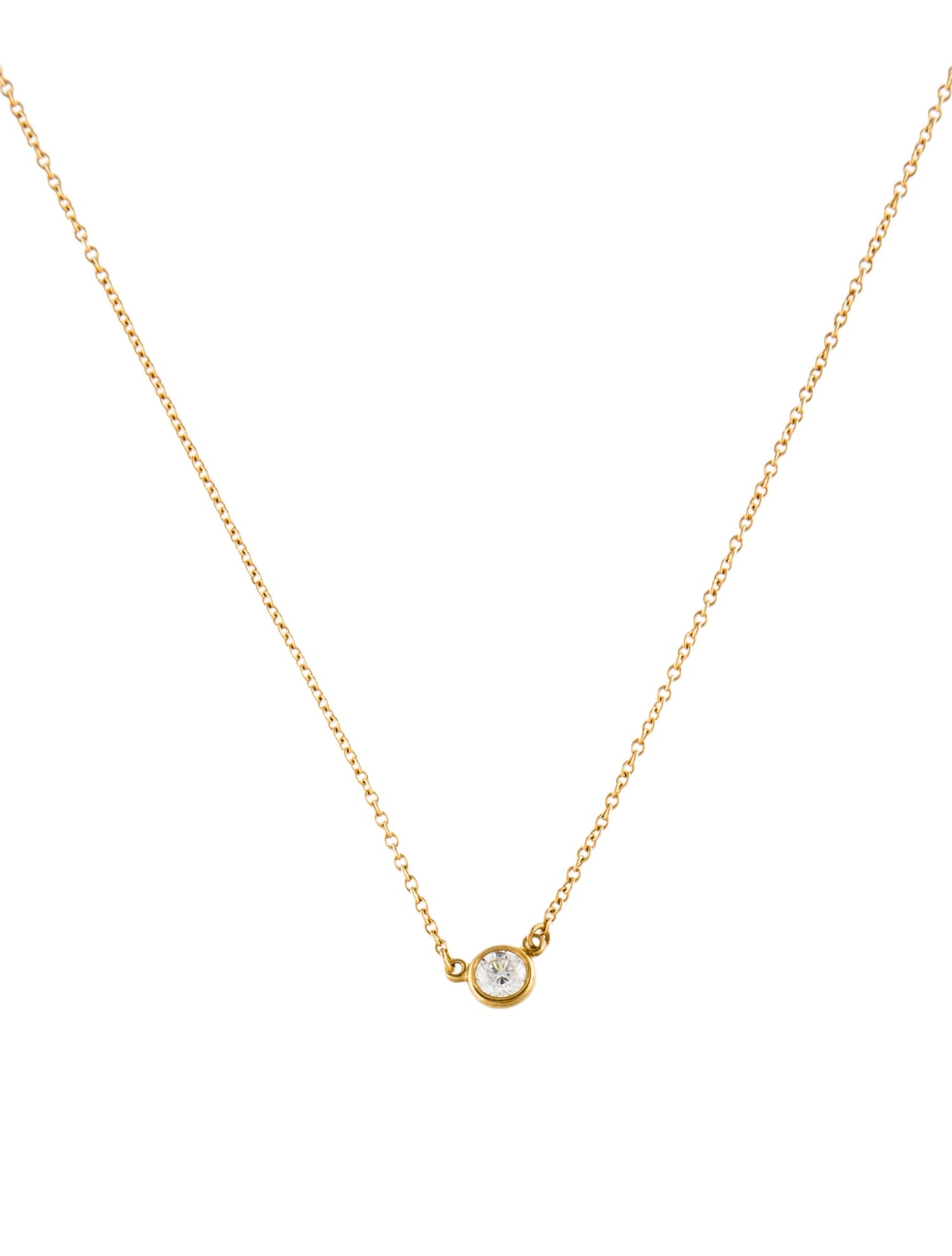 Tiffany & Co. 18K Diamond By The Yard Pendant Necklace