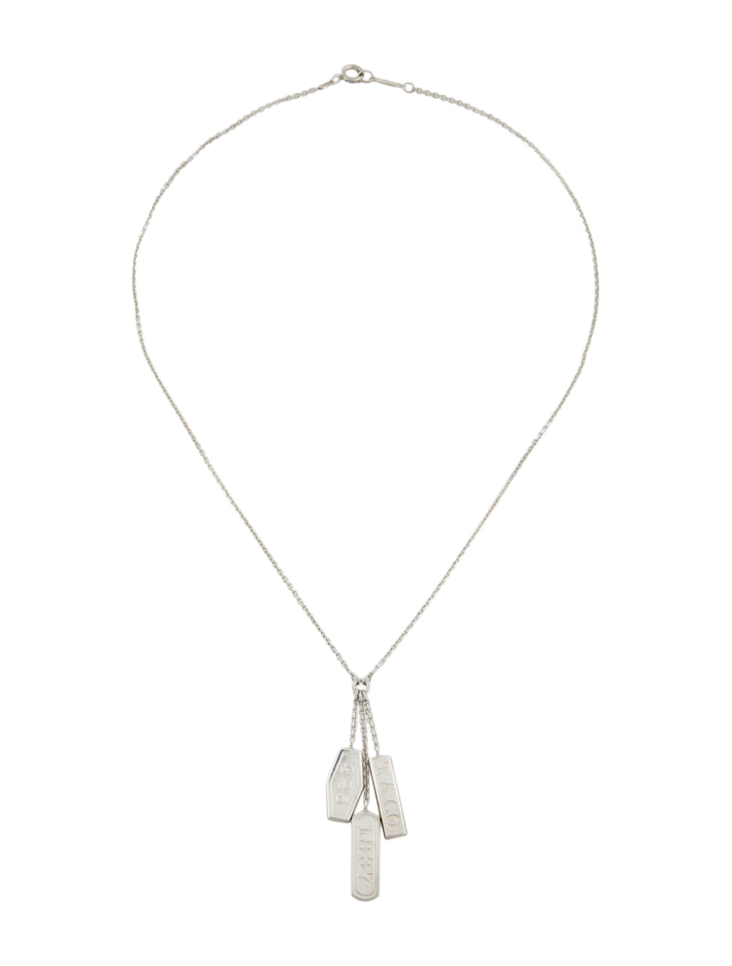 Tiffany & Co. 1837 Triple Bar Lavalier Necklace