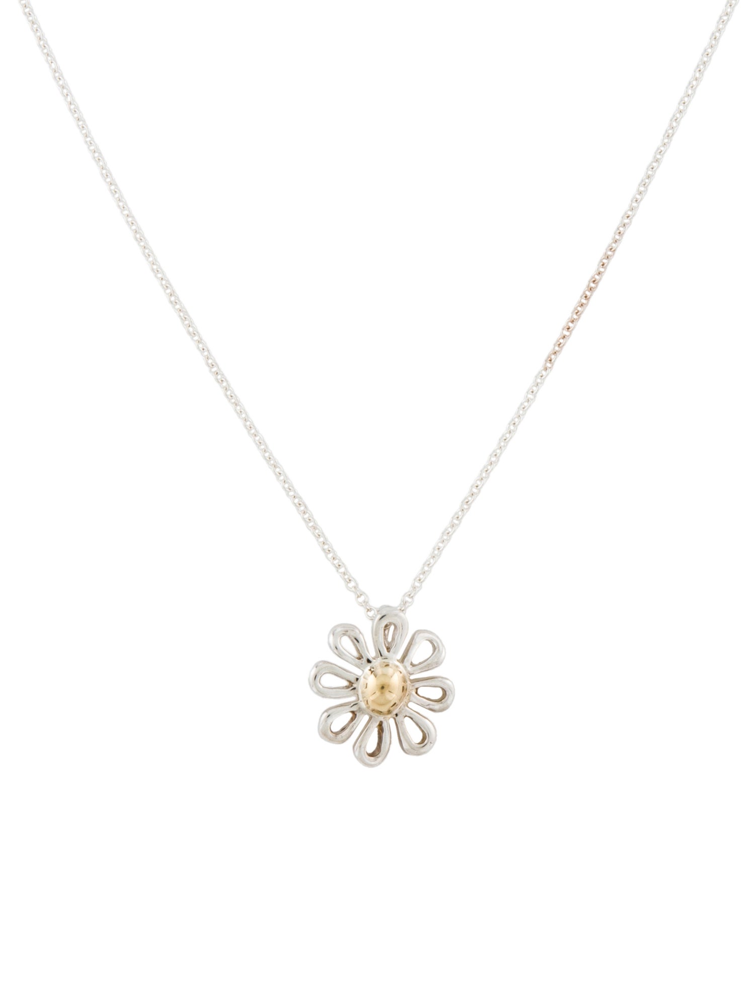 Tiffany & Co. Two-Tone Daisy Pendant Necklace