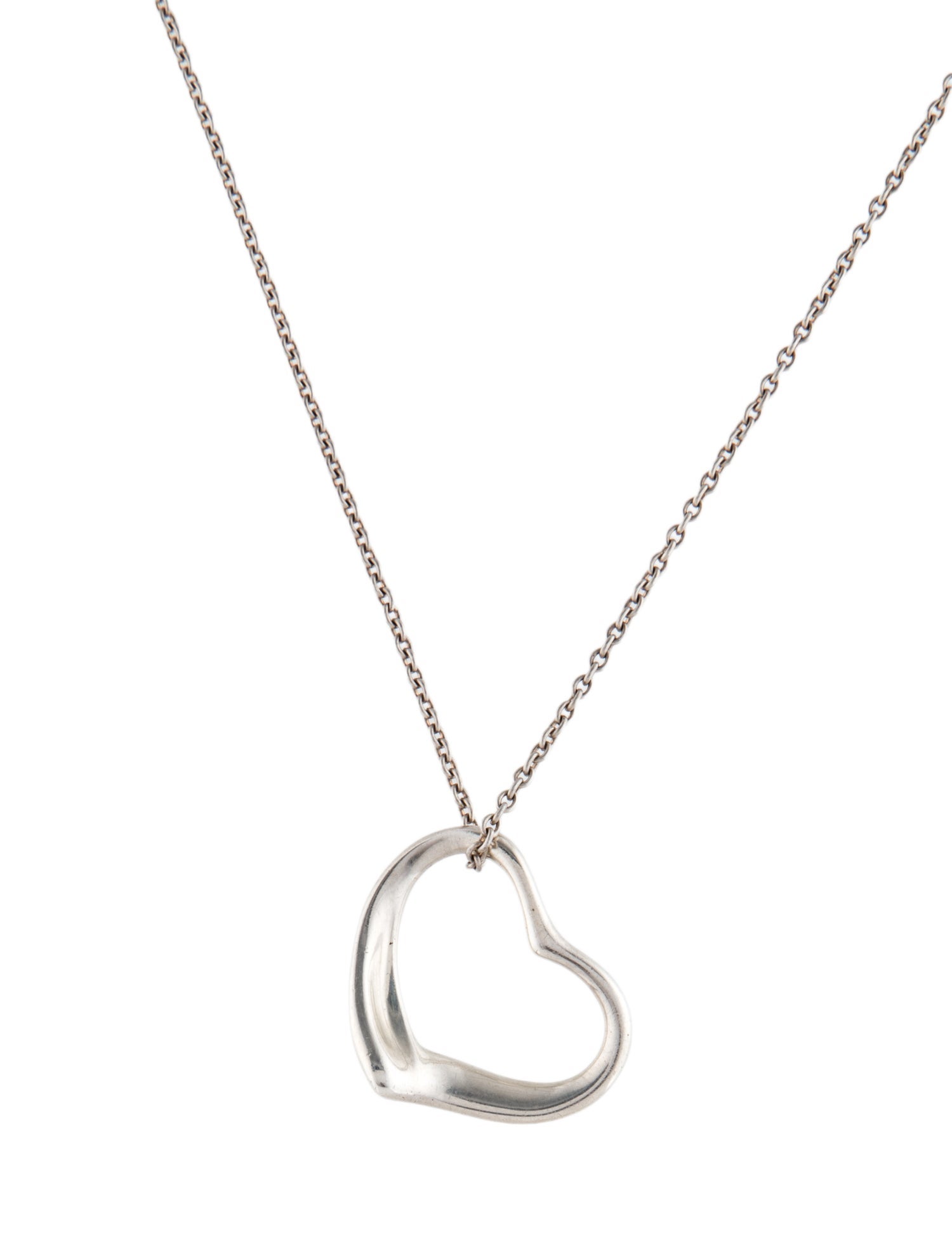 Tiffany & Co. Vintage Open Heart Pendant Necklace