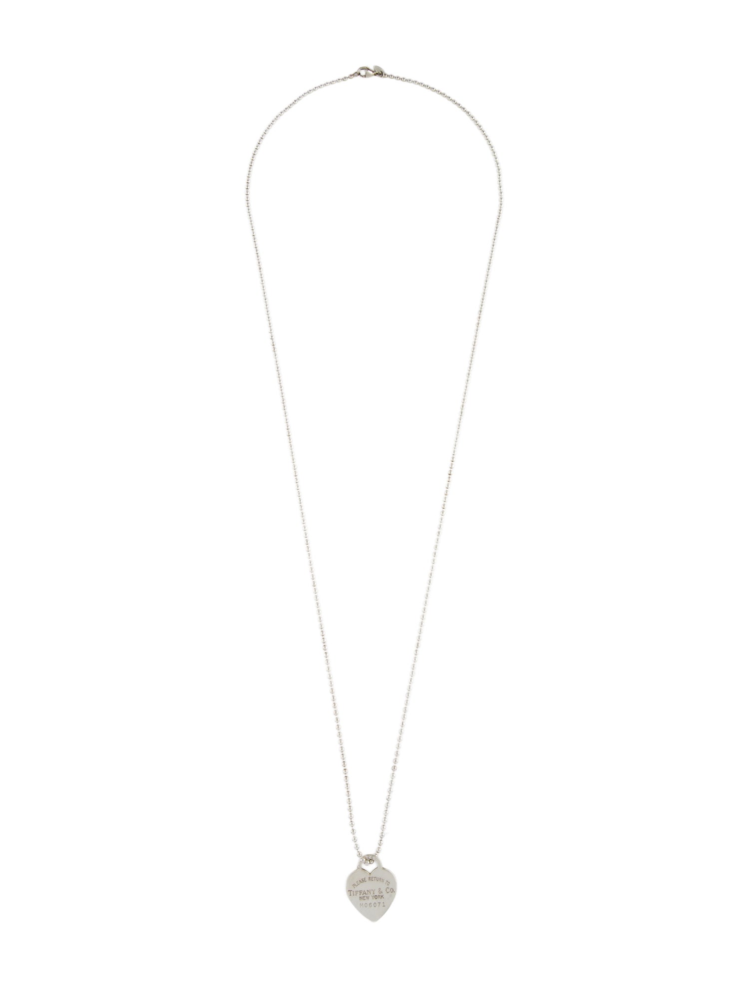 Tiffany & Co. Heart Tag Ball Chain Pendant Necklace