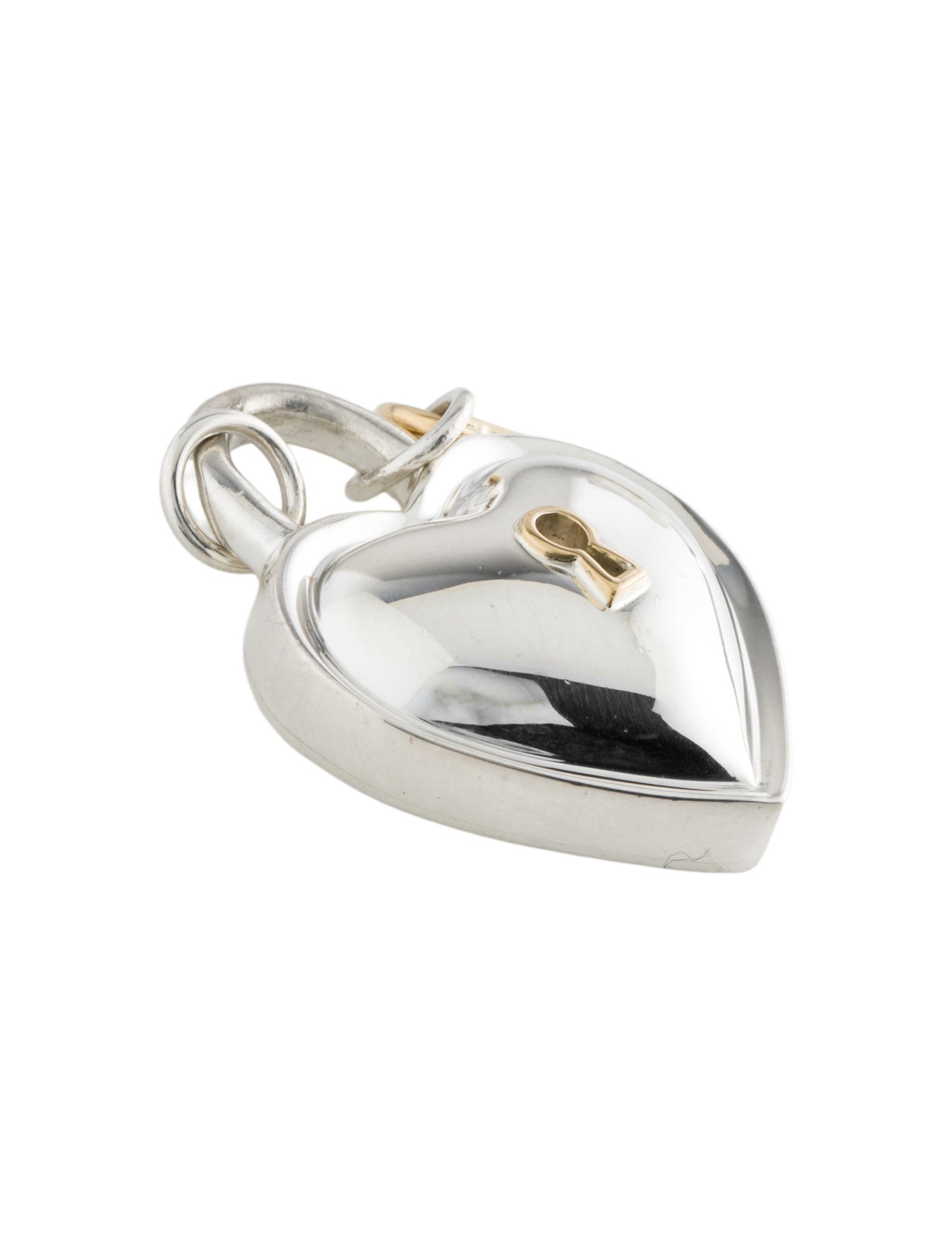 Tiffany & Co. Vintage Two-Tone Heart Lock & Key Pendant