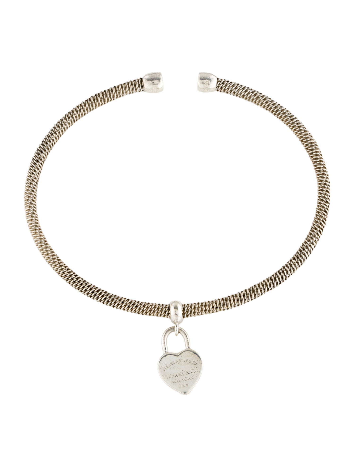 Tiffany & Co. Somerset Heart Charm Cuff Bracelet