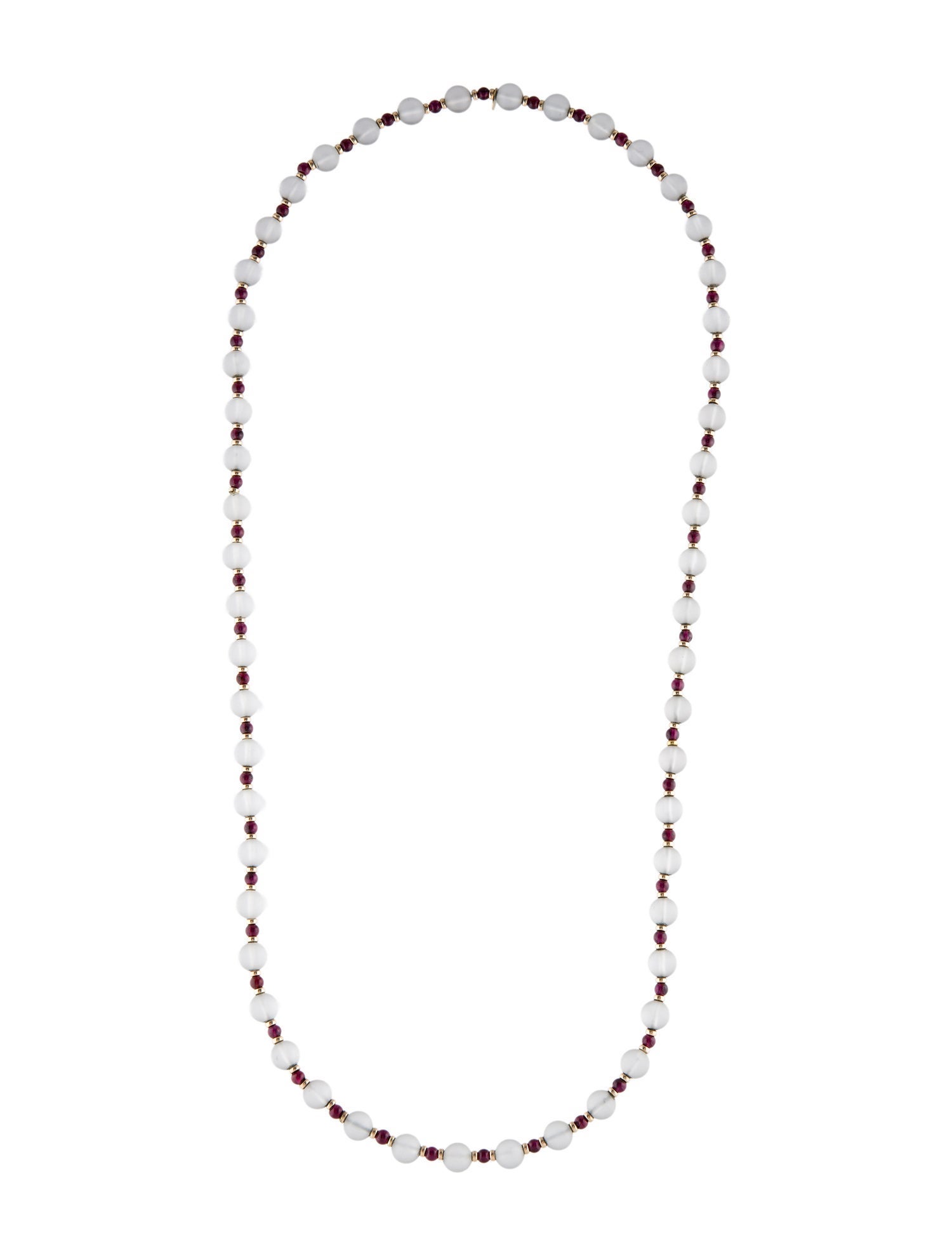 Tiffany & Co. 14K Quartz & Garnet Bead Necklace