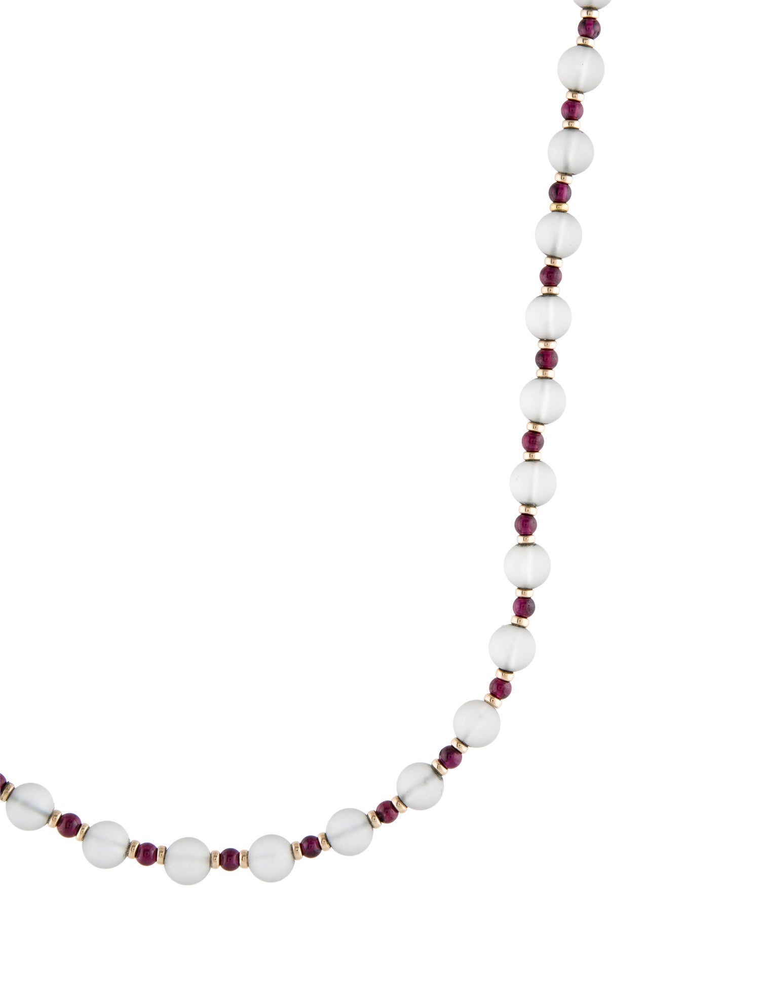 Tiffany & Co. 14K Quartz & Garnet Bead Necklace