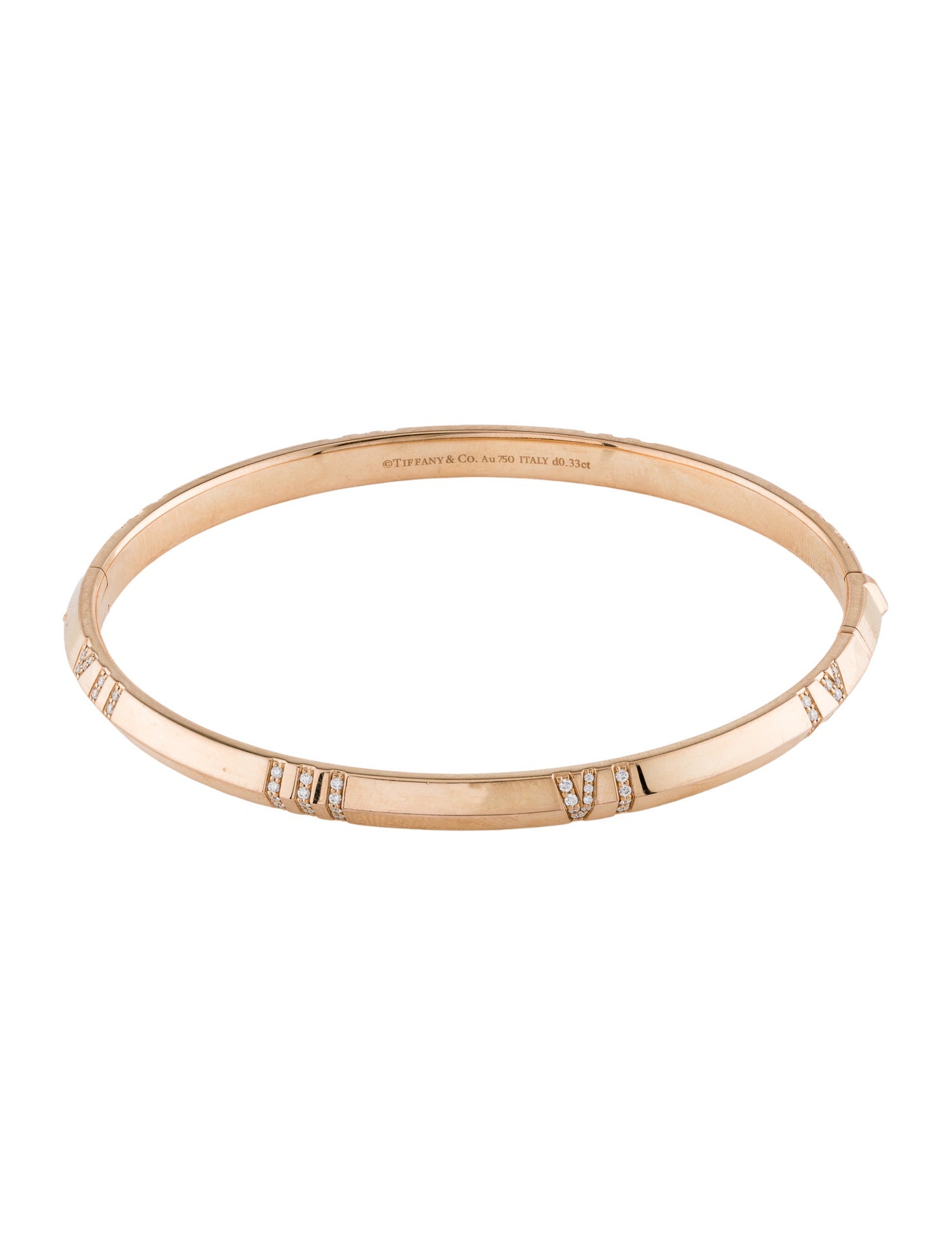 Tiffany & Co. 18K Diamond Atlas Bangle Bracelet