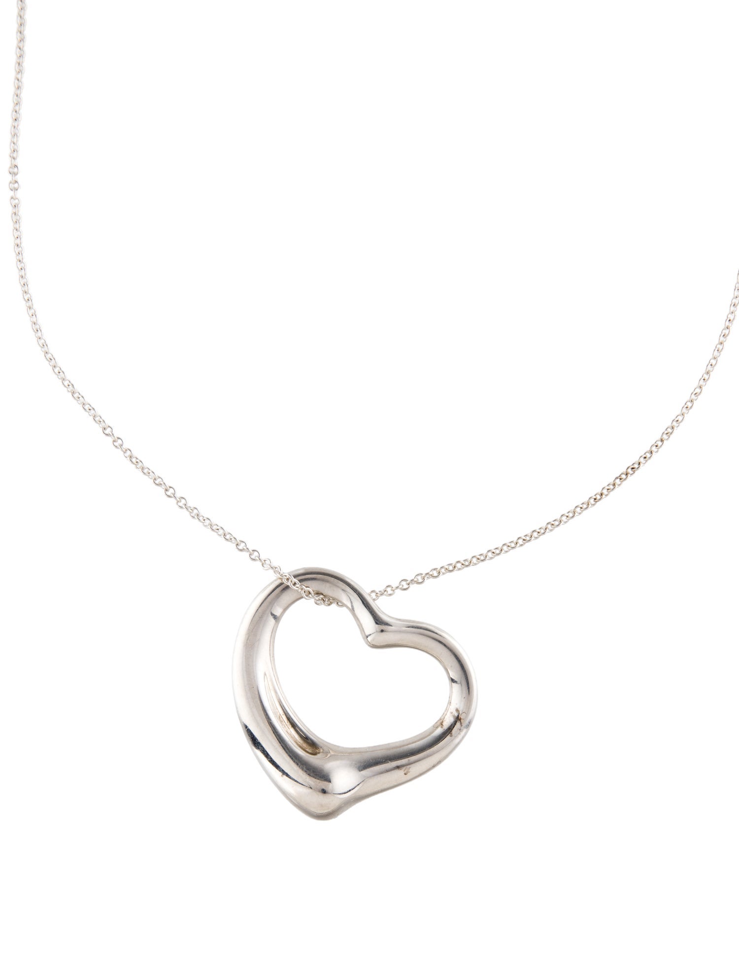 Tiffany & Co. Open Heart Pendant Necklace