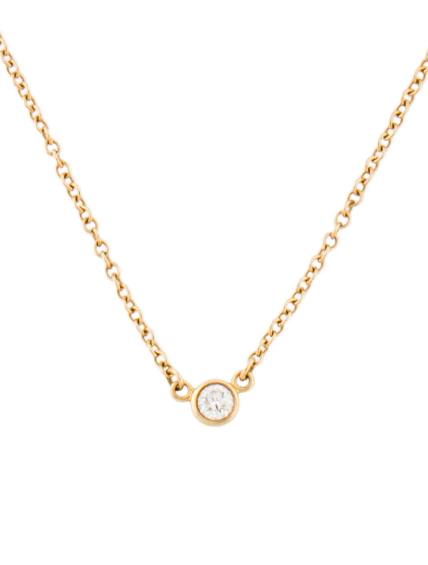 Tiffany & Co. 18K Diamond by the Yard Single Pendant Necklace