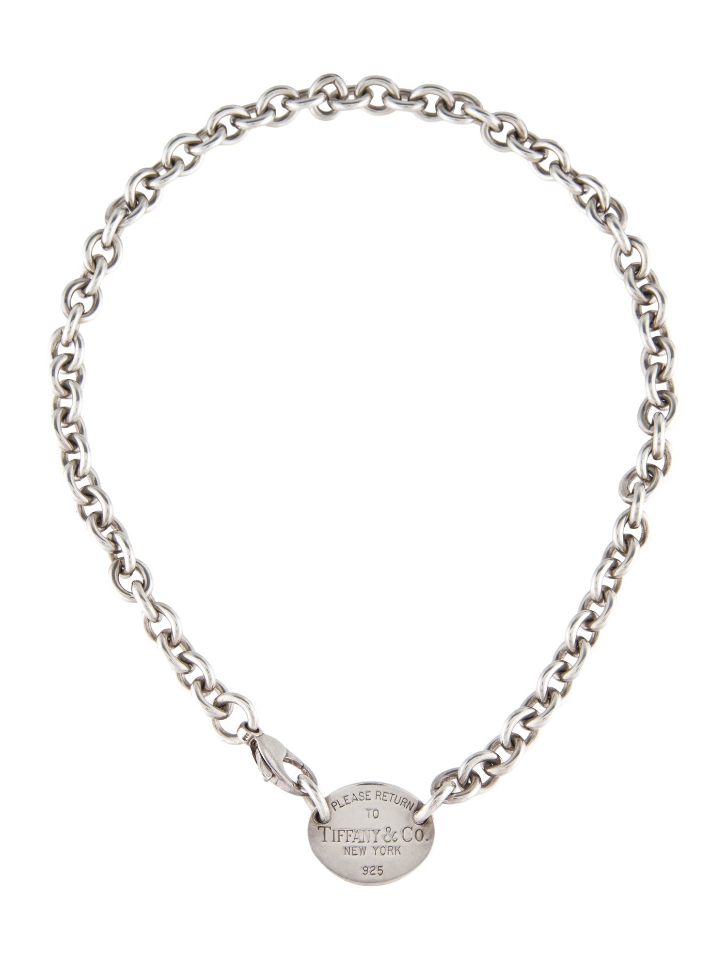 Tiffany & Co. Oval Tag Choker Necklace