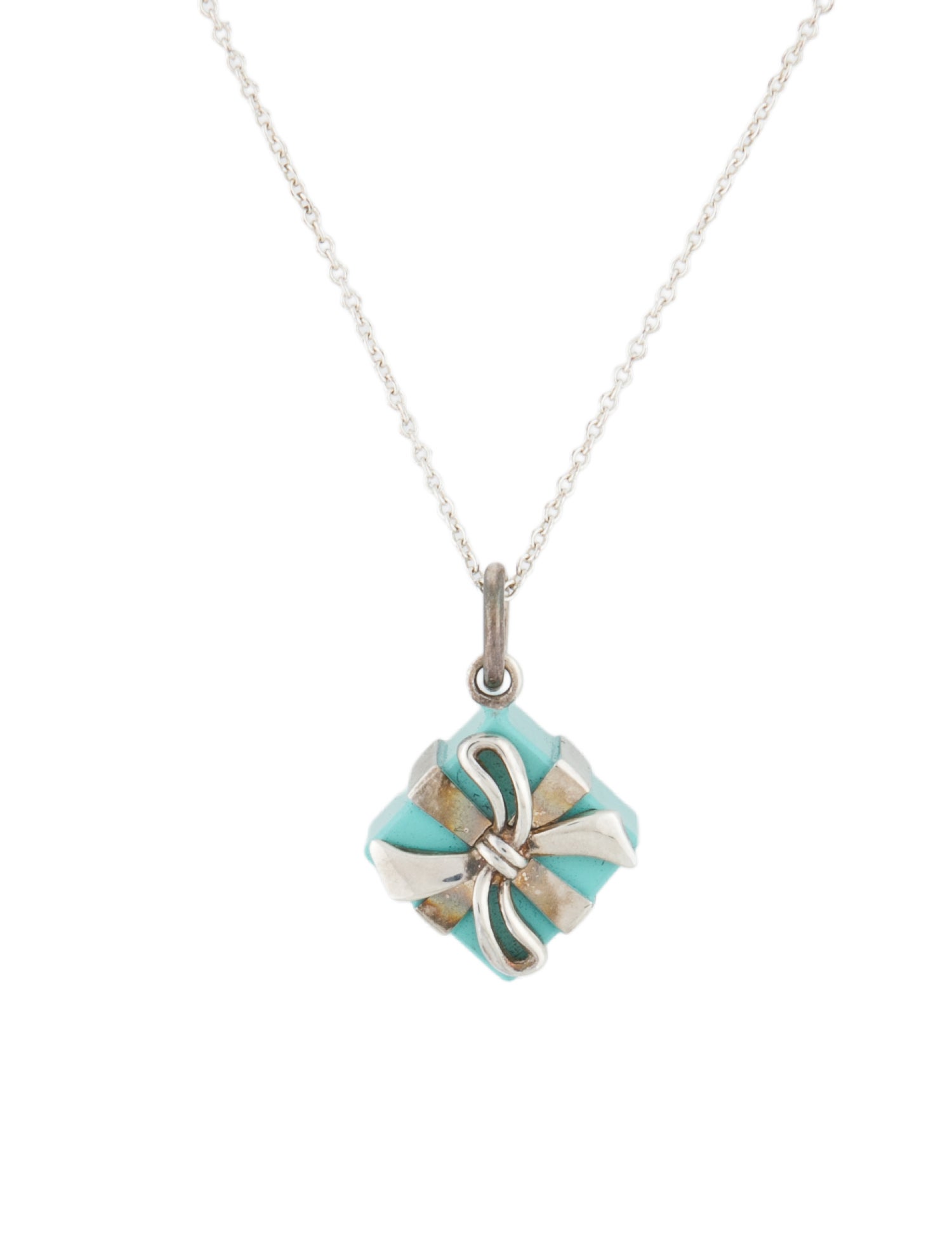 Tiffany & Co. Enamel Present Charm Necklace