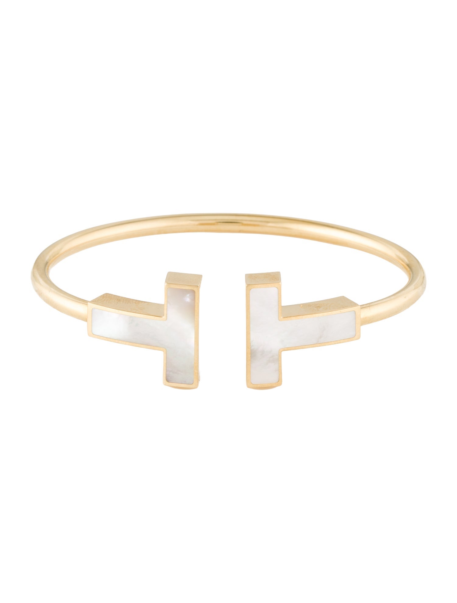 Tiffany & Co. 18K Mother Of Pearl T Wire Bracelet