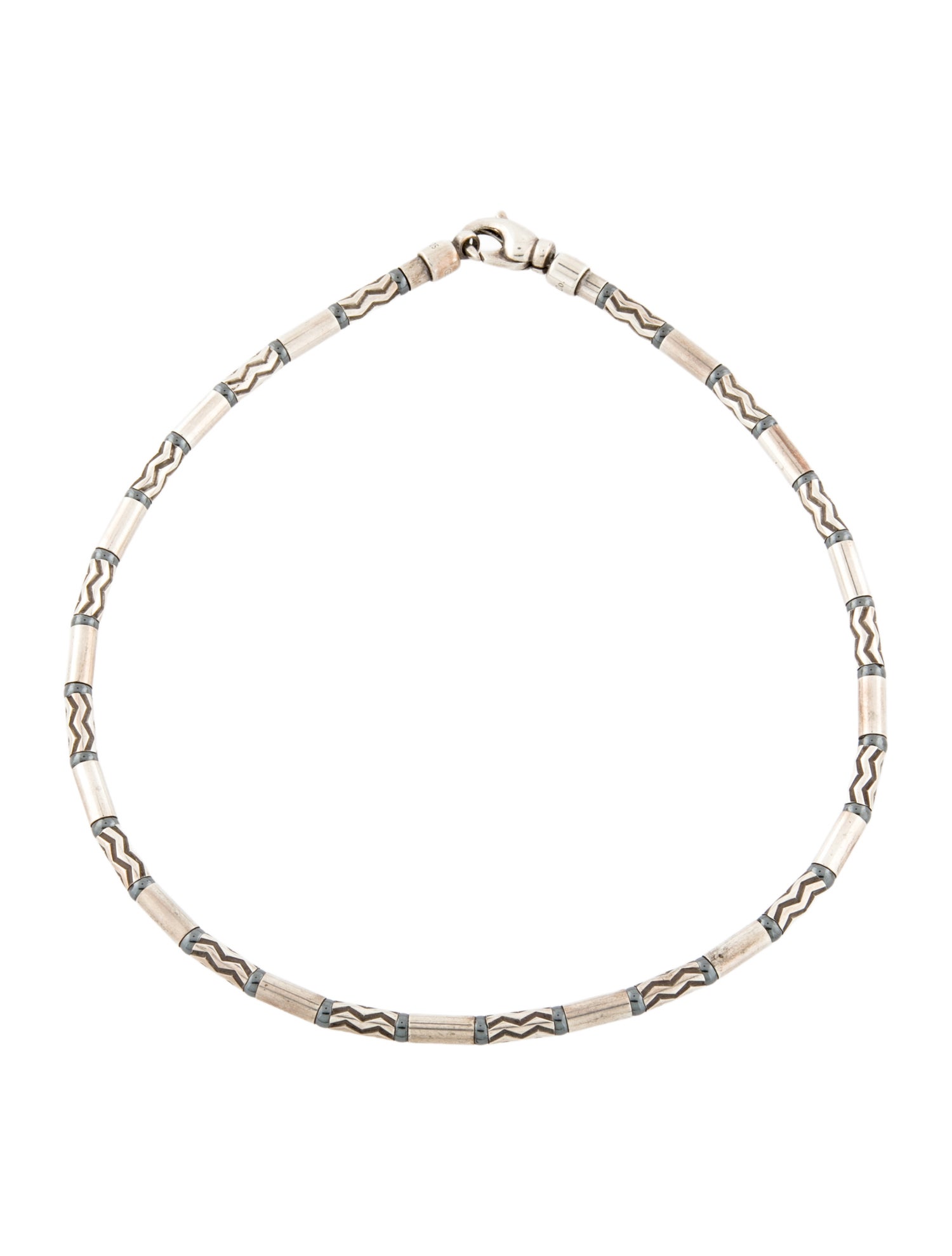 Tiffany & Co. Hematine Aztec Zigzag Necklace