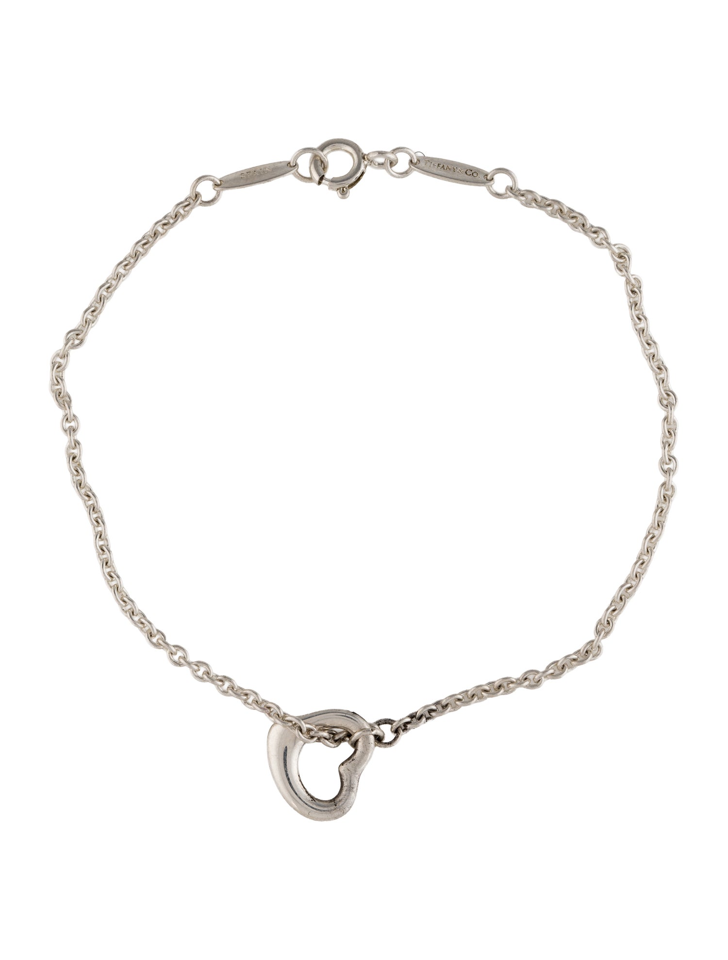 Tiffany & Co. Open Heart Charm Bracelet