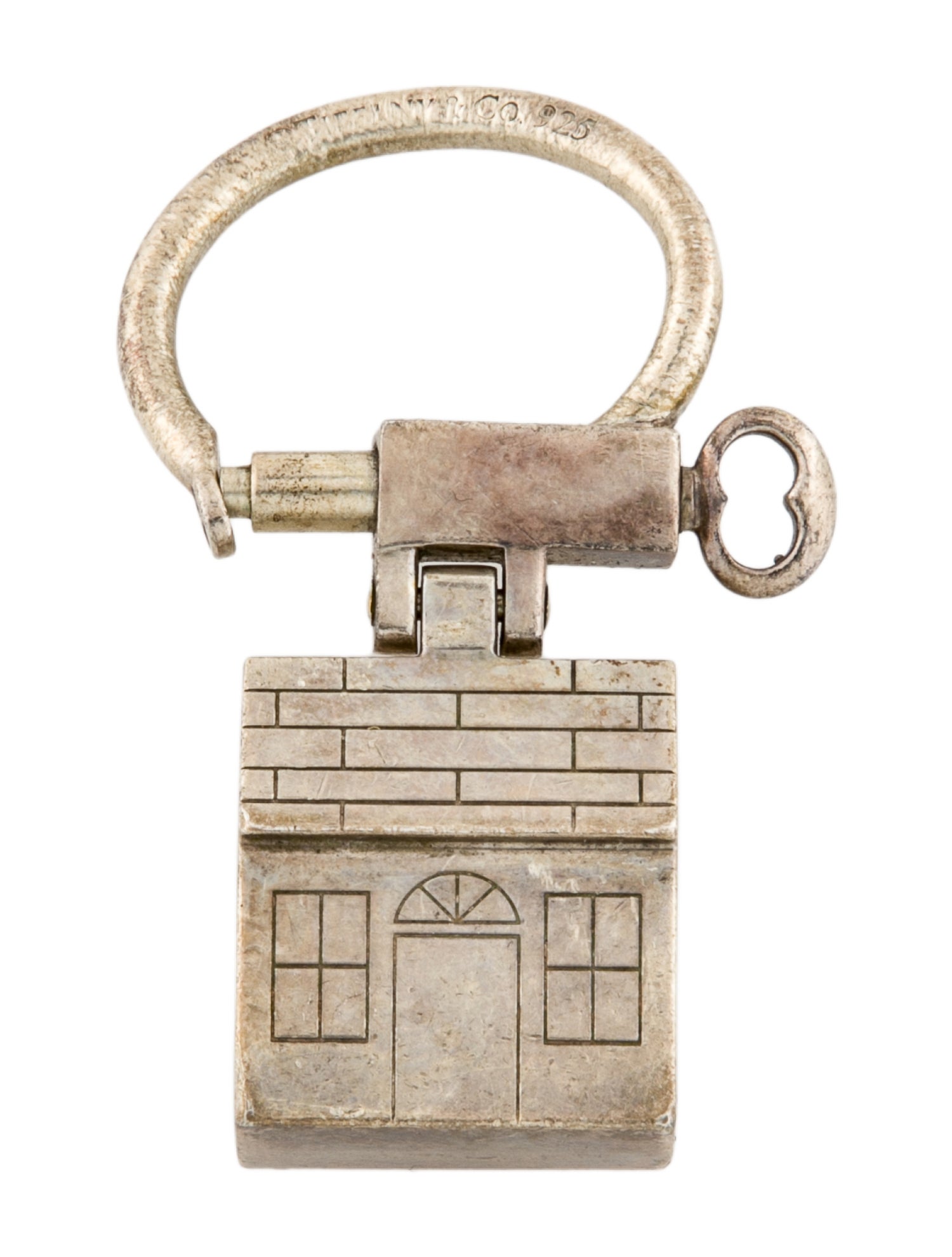 Tiffany & Co. metal house keychain charm