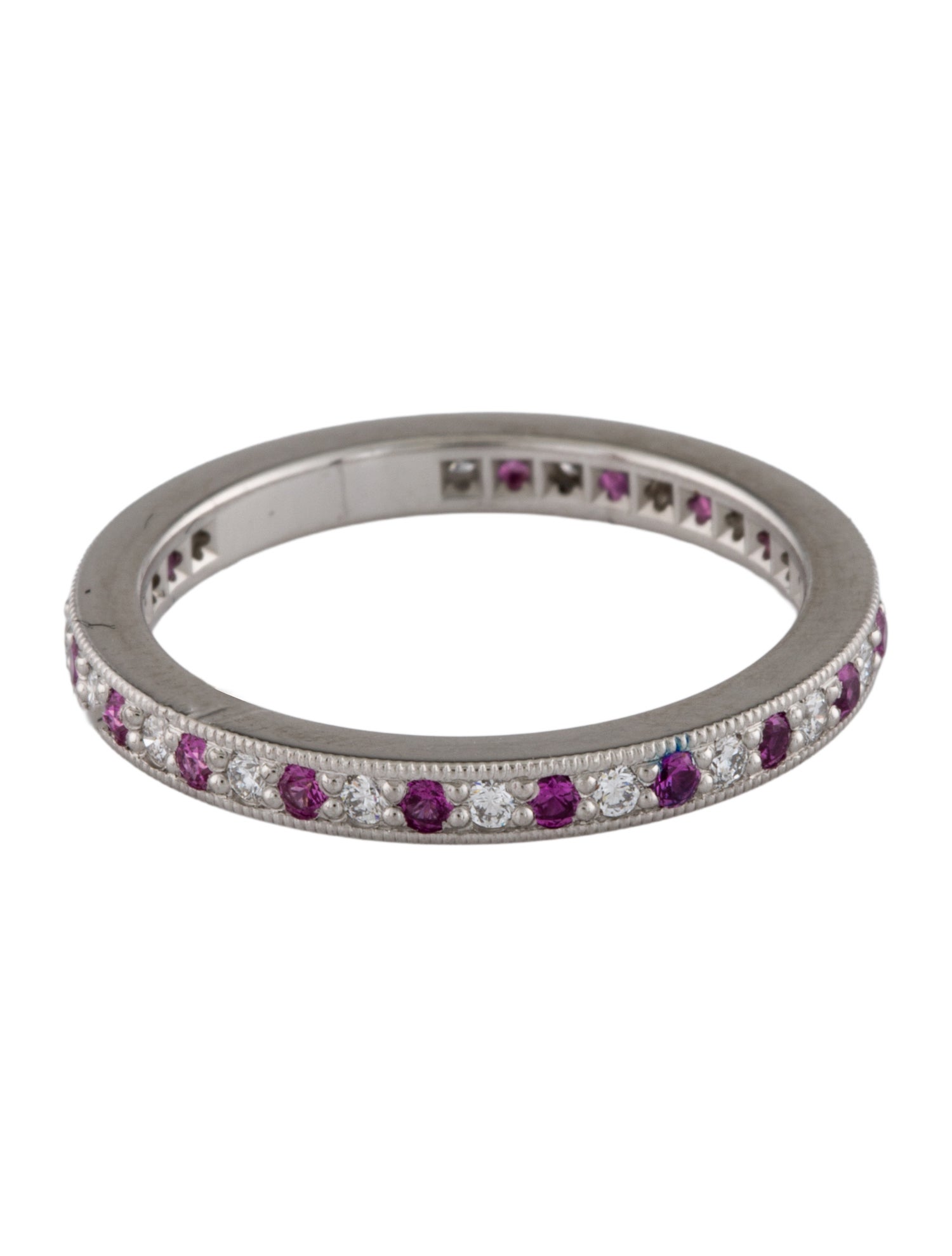 Tiffany & Co. Platinum Sapphire & Diamond Eternity Band Ring