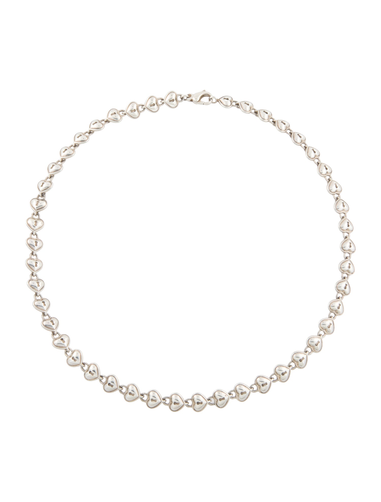 Tiffany & Co. Vintage Heart Padlock Link Necklace