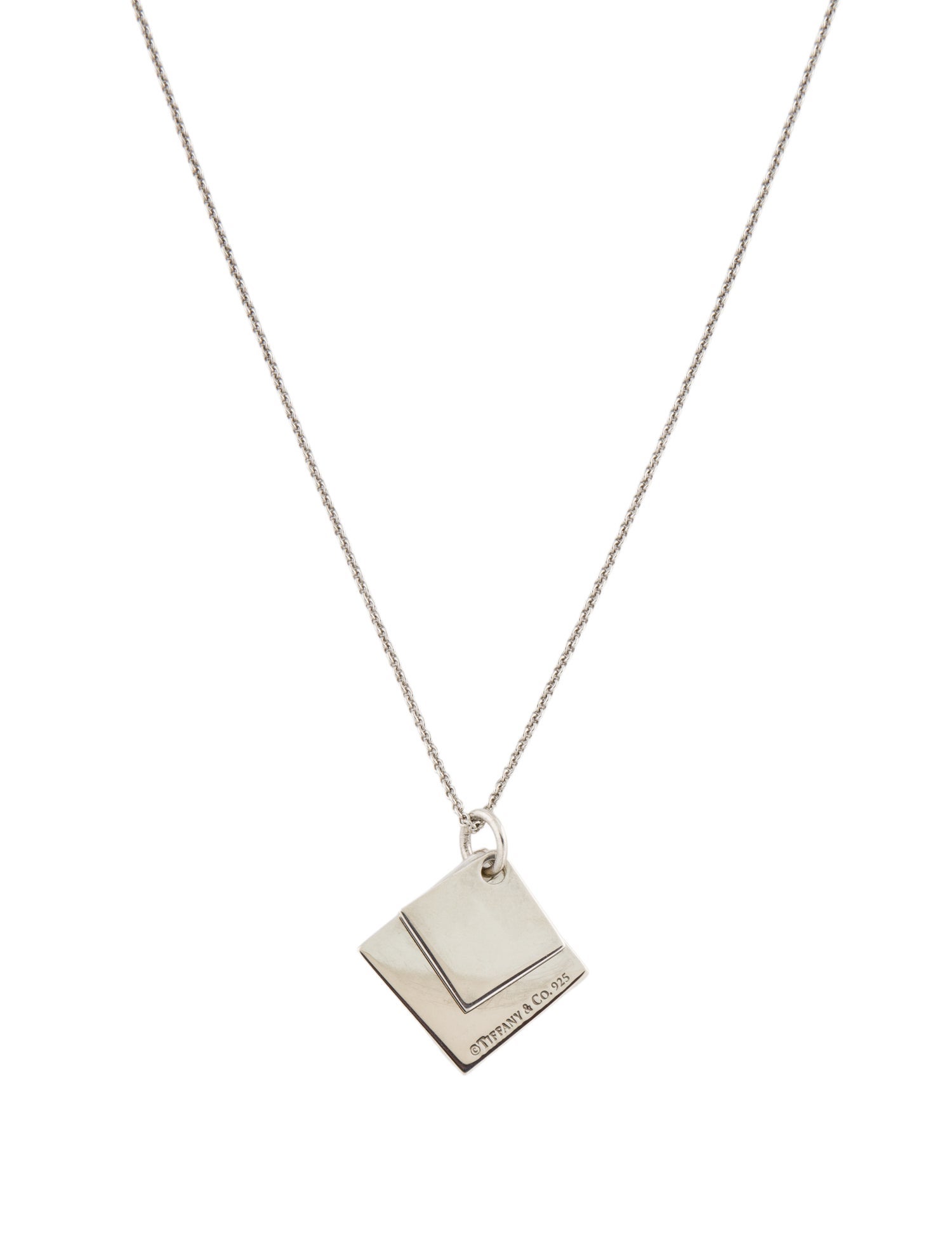 Tiffany & Co. Double Square Pendant Necklace