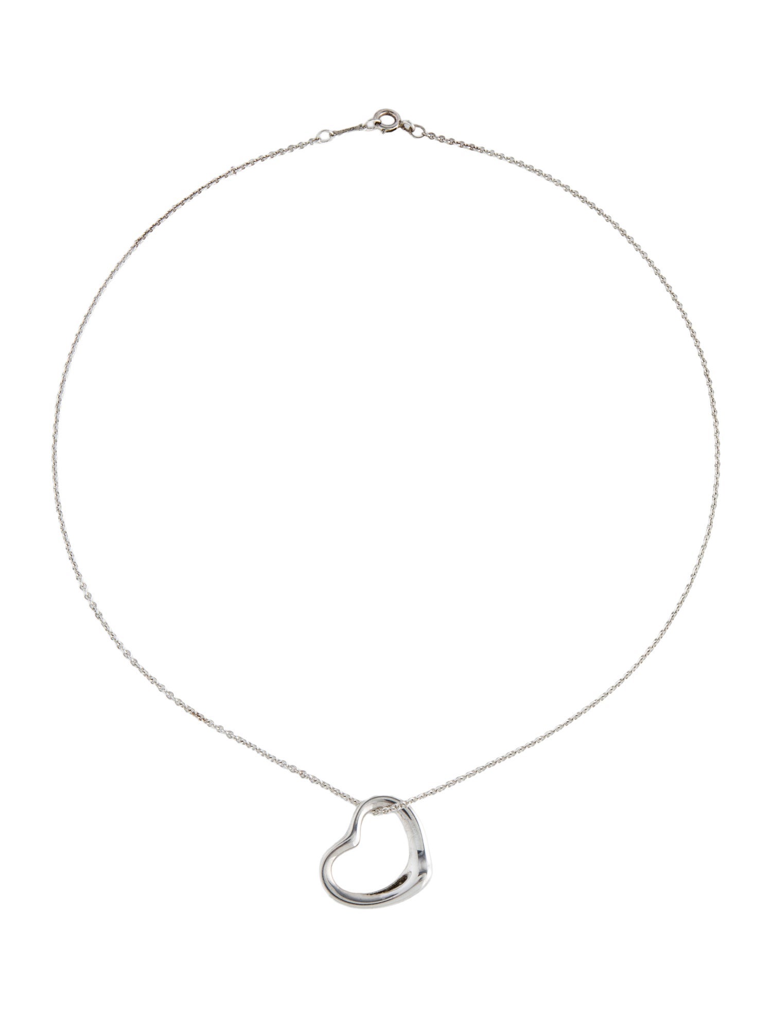 Tiffany & Co. Open Heart Pendant Necklace, 22mm