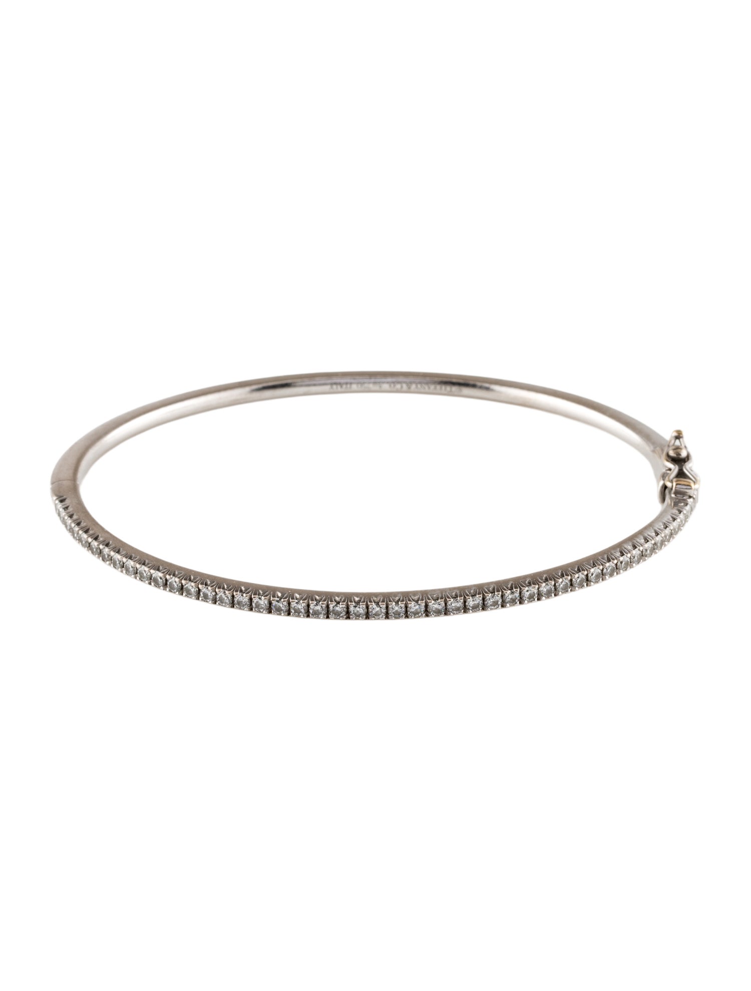 Tiffany & Co. 18K Diamond Hinged Bangle Bracelet