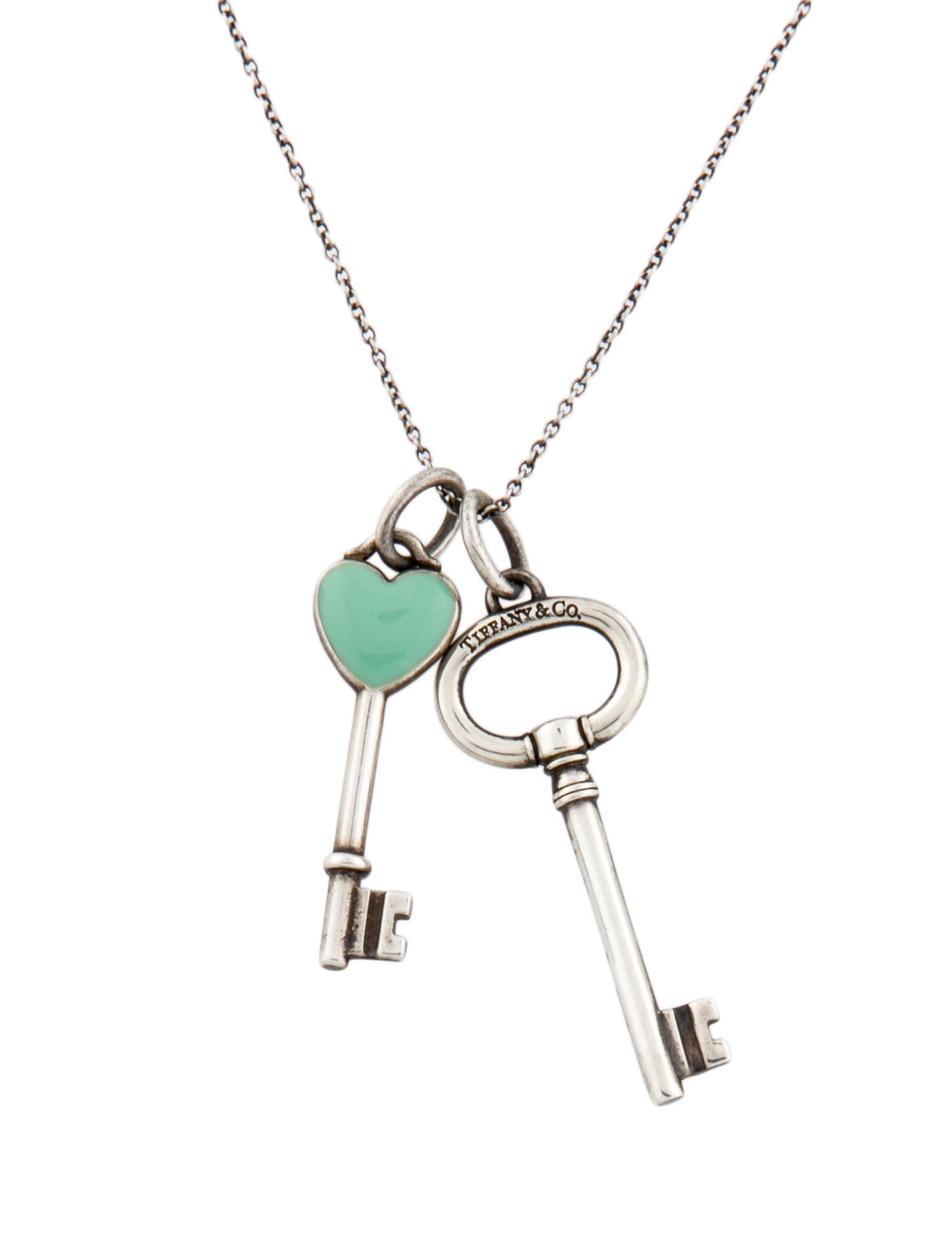 Tiffany & Co. Enamel Key Pendant Necklace