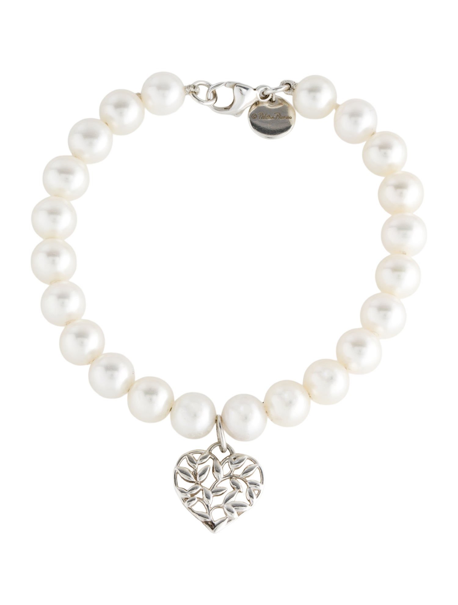 Tiffany & Co. Pearl Olive Leaf Heart Bracelet