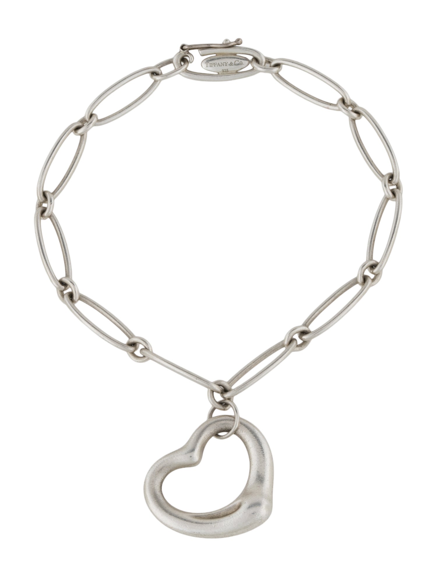 Tiffany & Co. Open Heart Charm Bracelet