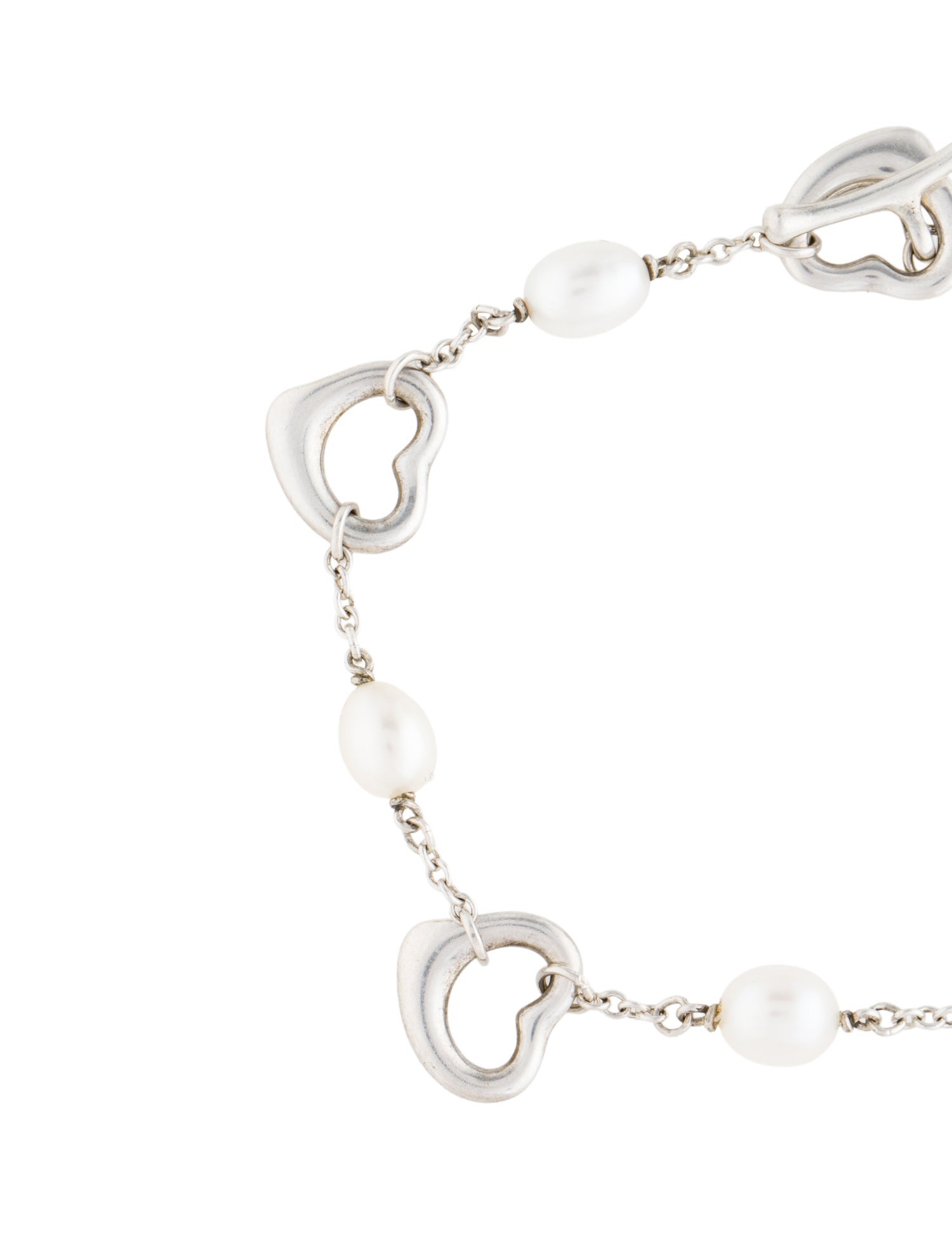 Tiffany & Co. Pearl Open Heart Station Toggle Bracelet