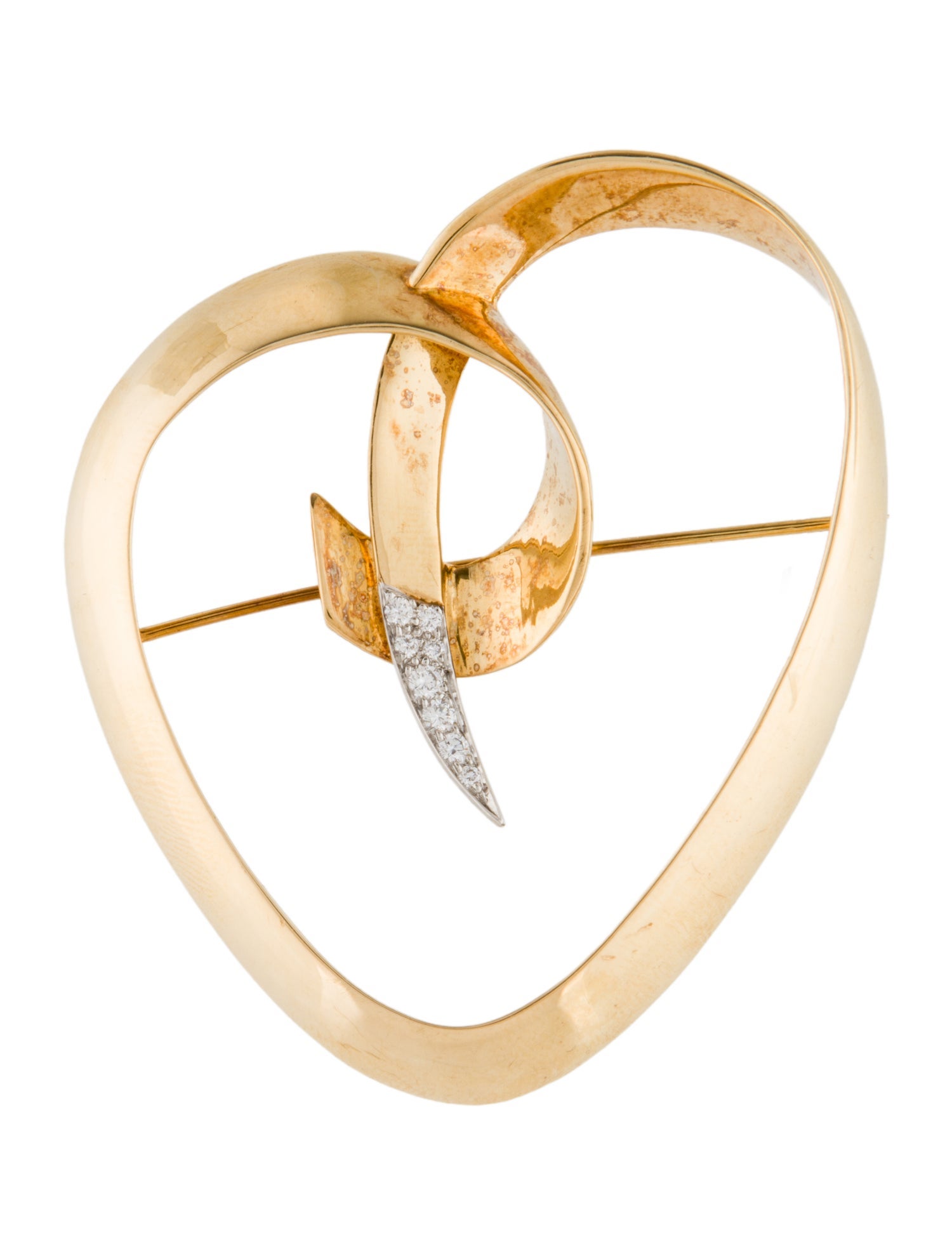 Tiffany & Co. Vintage 18K & Platinum Diamond Heart Brooch