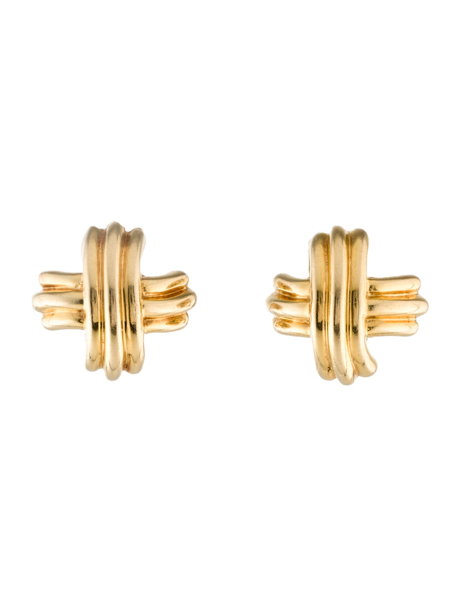 Tiffany & Co. Vintage 18K X Earclip Earrings