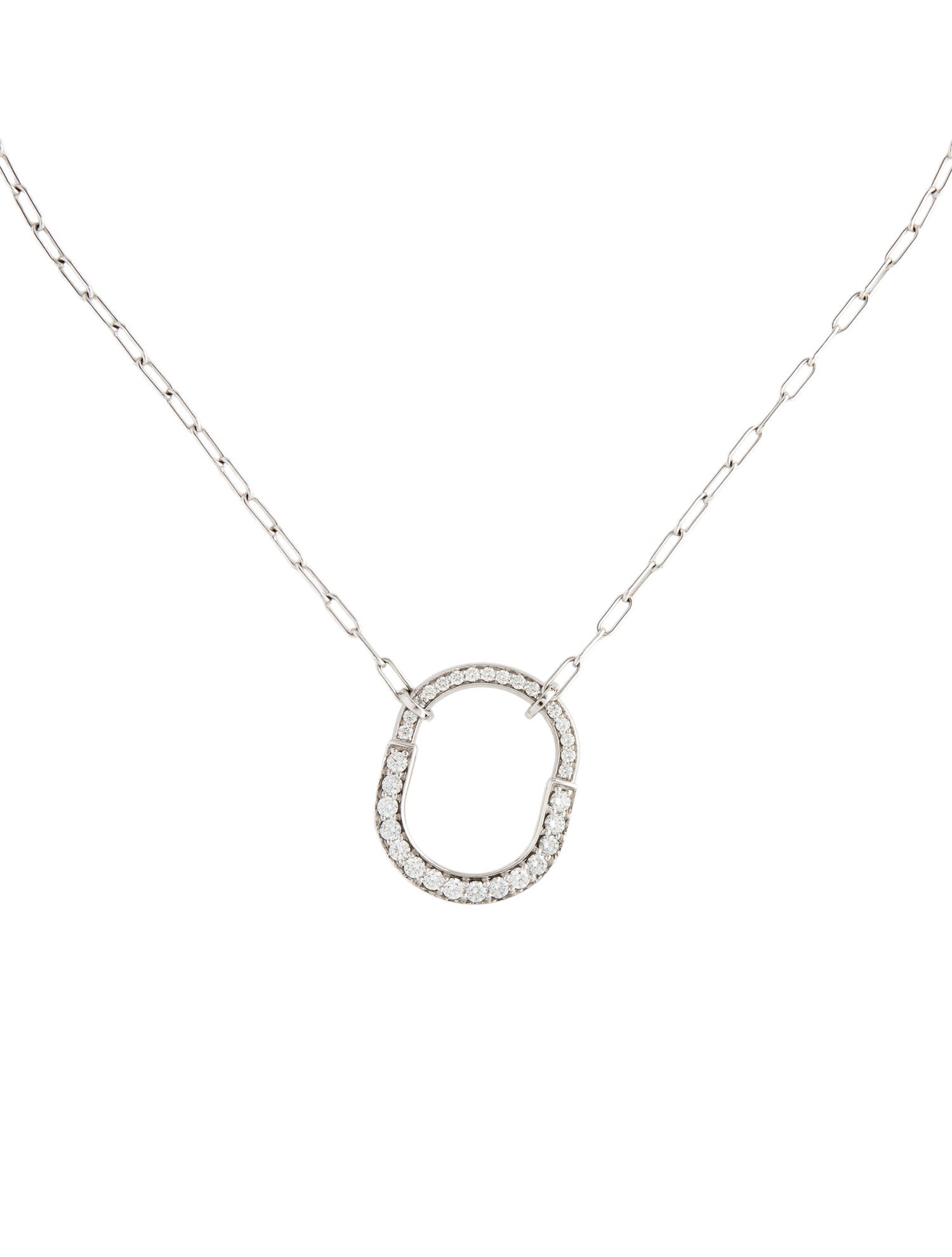 Tiffany & Co. 18K 1.25ctw Lock Pendant Necklace, Medium
