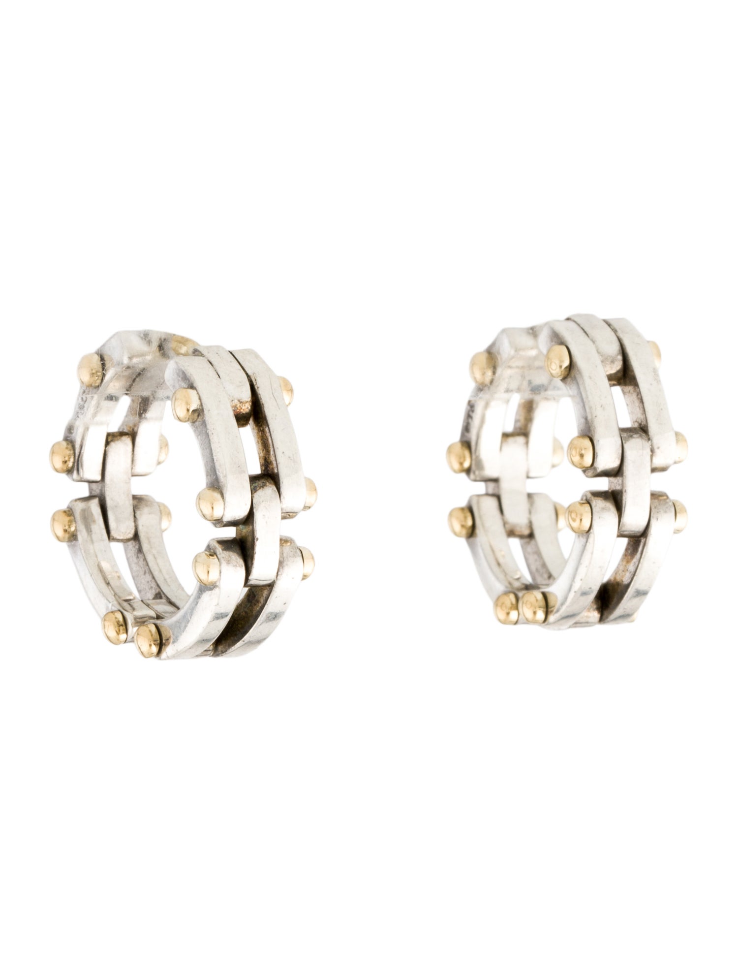 Tiffany & Co. Two-Tone Gatelink Hoop Earrings