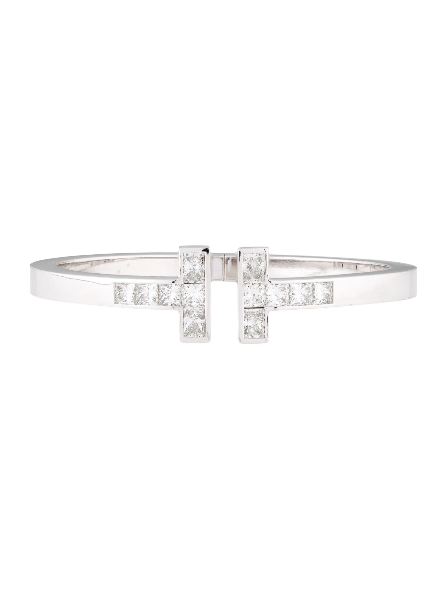 Tiffany & Co. 18K Diamond Tiffany T Square Cuff Bracelet